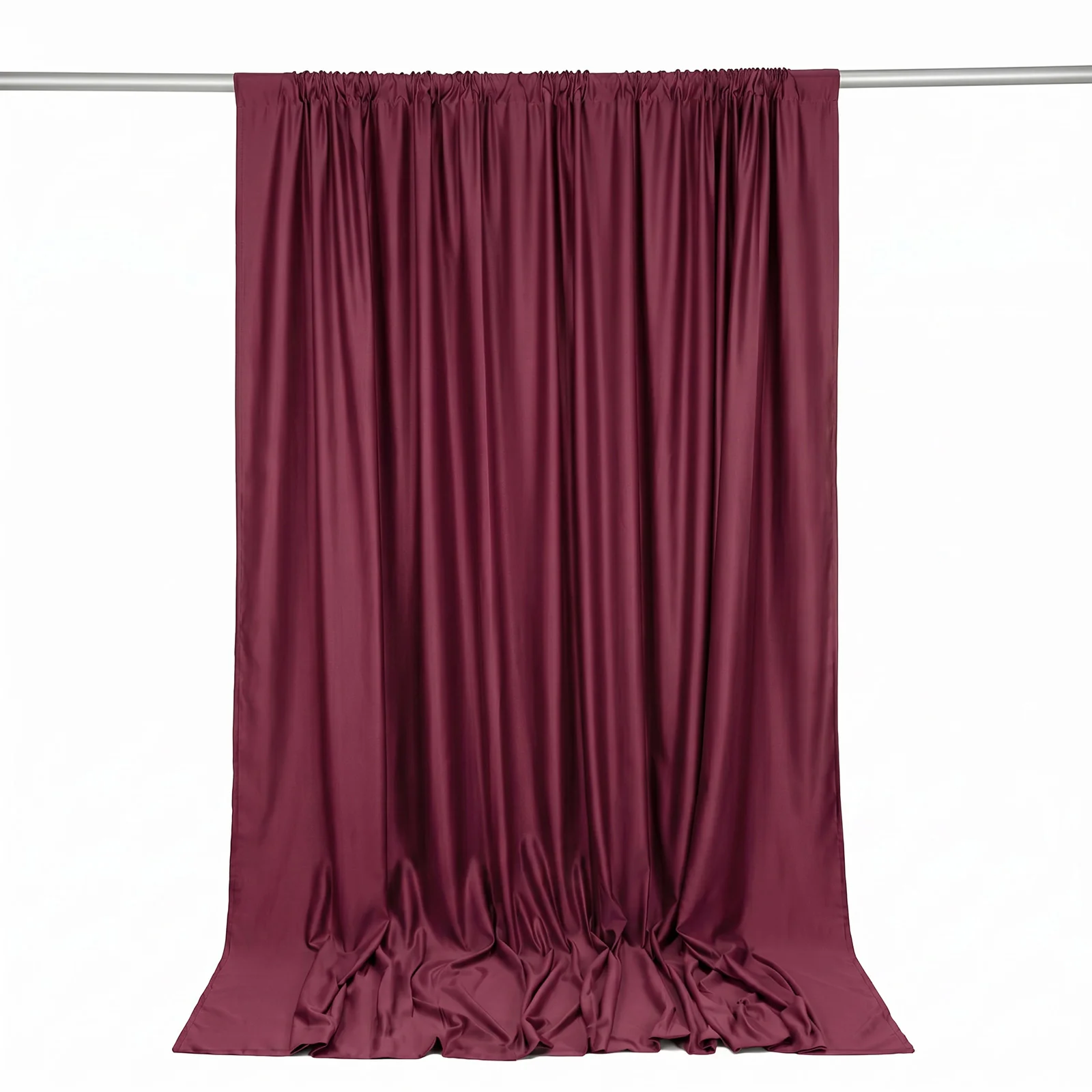 Scuba Polyester Event Backdrop Curtain Burgundy 10ftx10ft Durable Flame Resistant Wrinkle-Free Photography Drape Panel With Rod Pocket - Image 6