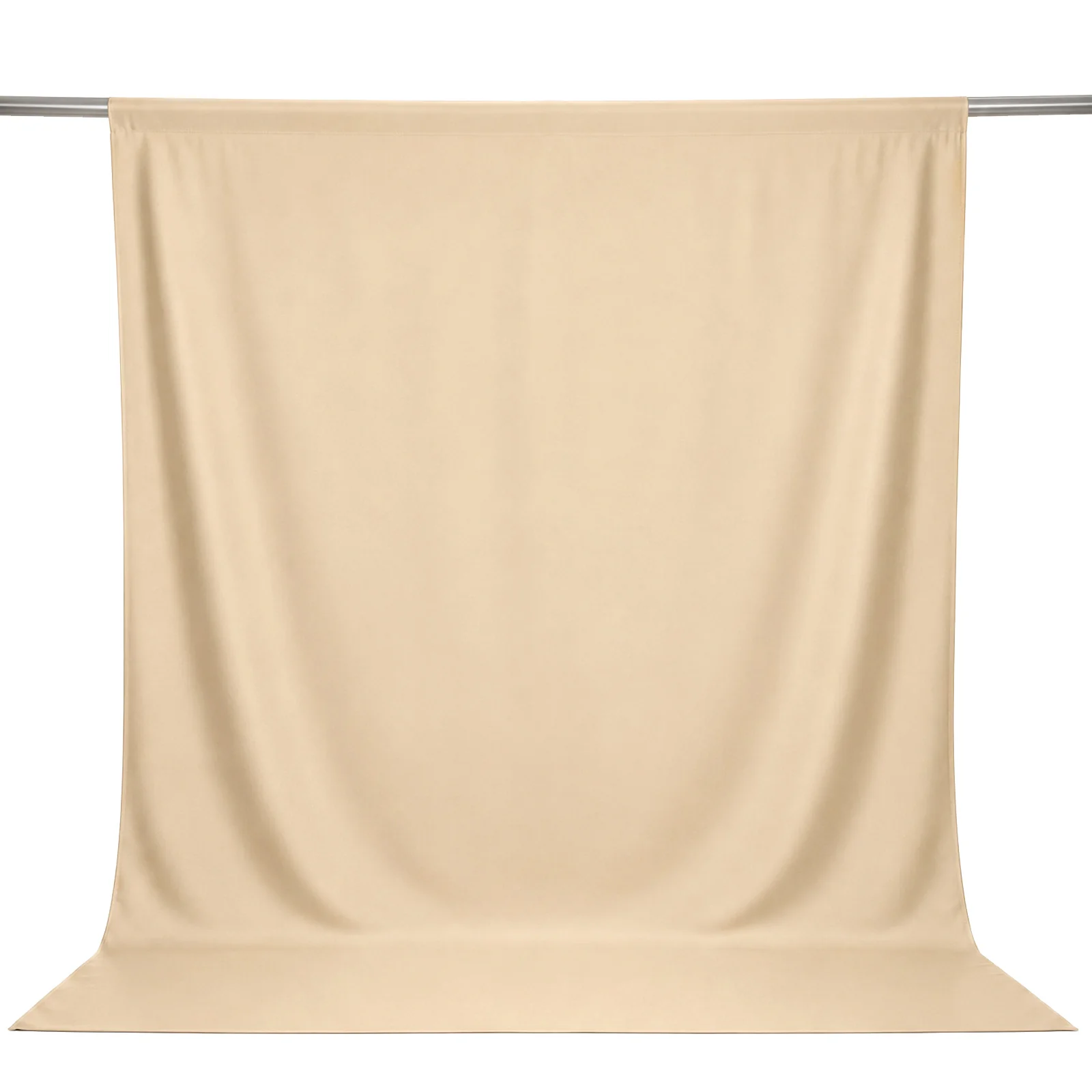 Scuba Polyester Event Backdrop Curtain Champagne 10ftx10ft Durable Flame Resistant Wrinkle-Free Photography Drape Panel With Rod Pocket - Image 2