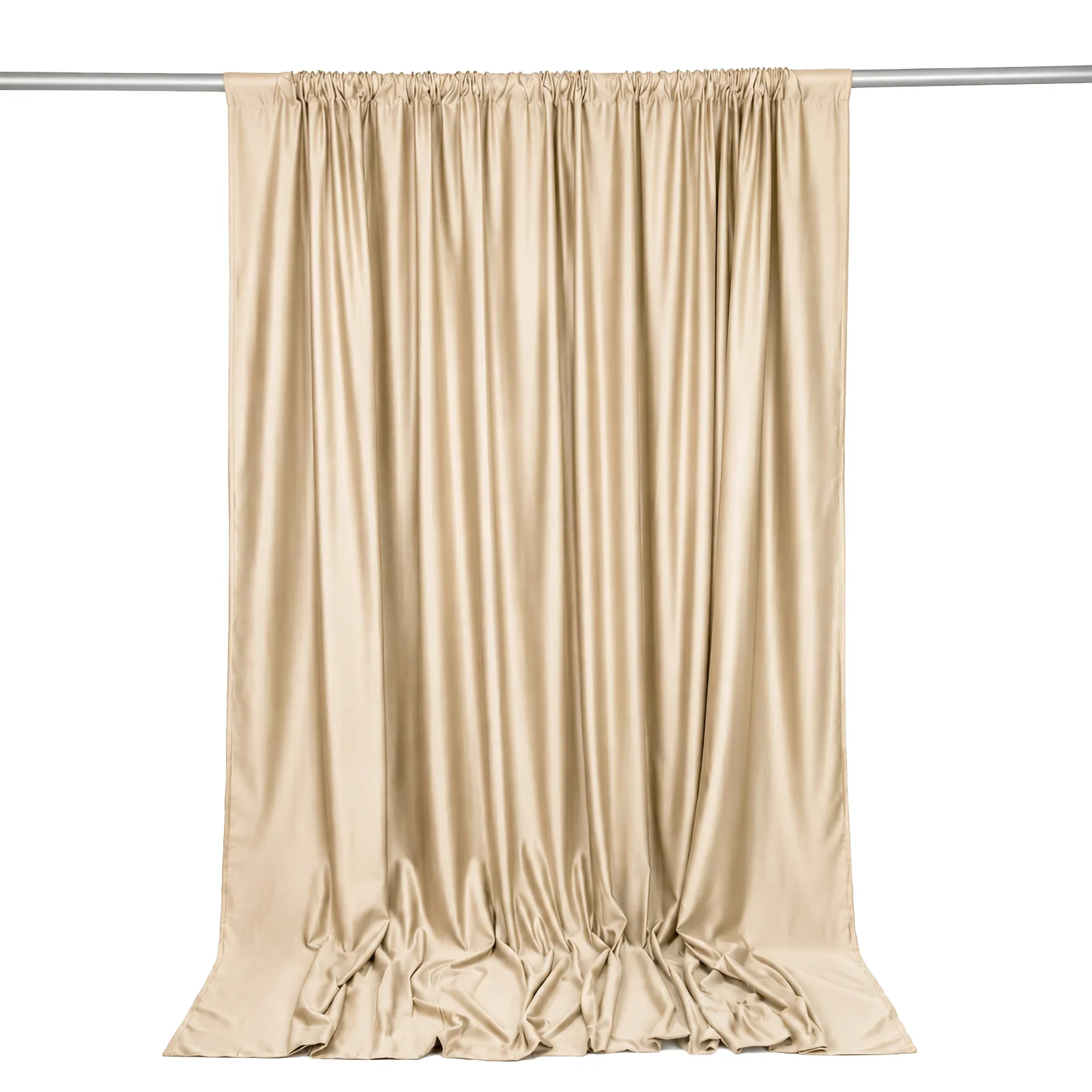 Scuba Polyester Event Backdrop Curtain Champagne 10ftx10ft Durable Flame Resistant Wrinkle-Free Photography Drape Panel With Rod Pocket - Image 6
