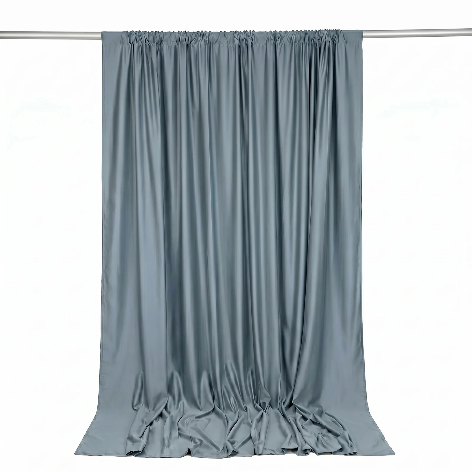 Scuba Polyester Event Backdrop Curtain Dusty Blue 10ftx10ft Durable Flame Resistant Wrinkle-Free Photography Drape Panel With Rod Pocket - Image 6