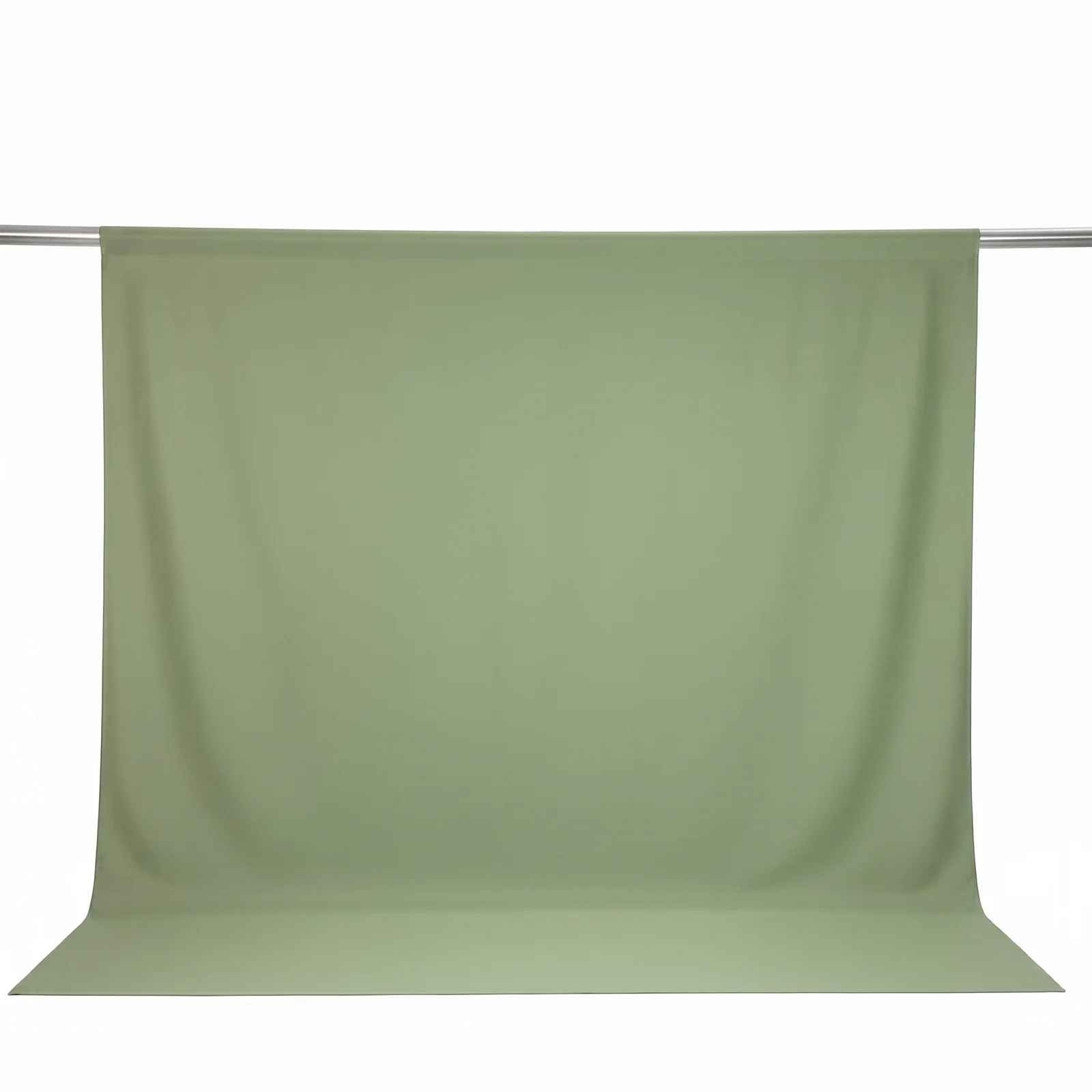 Scuba Polyester Event Backdrop Curtain Dusty Sage Green 10ftx10ft Durable Flame Resistant Wrinkle-Free Photography Drape Panel With Rod Pocket - Image 2