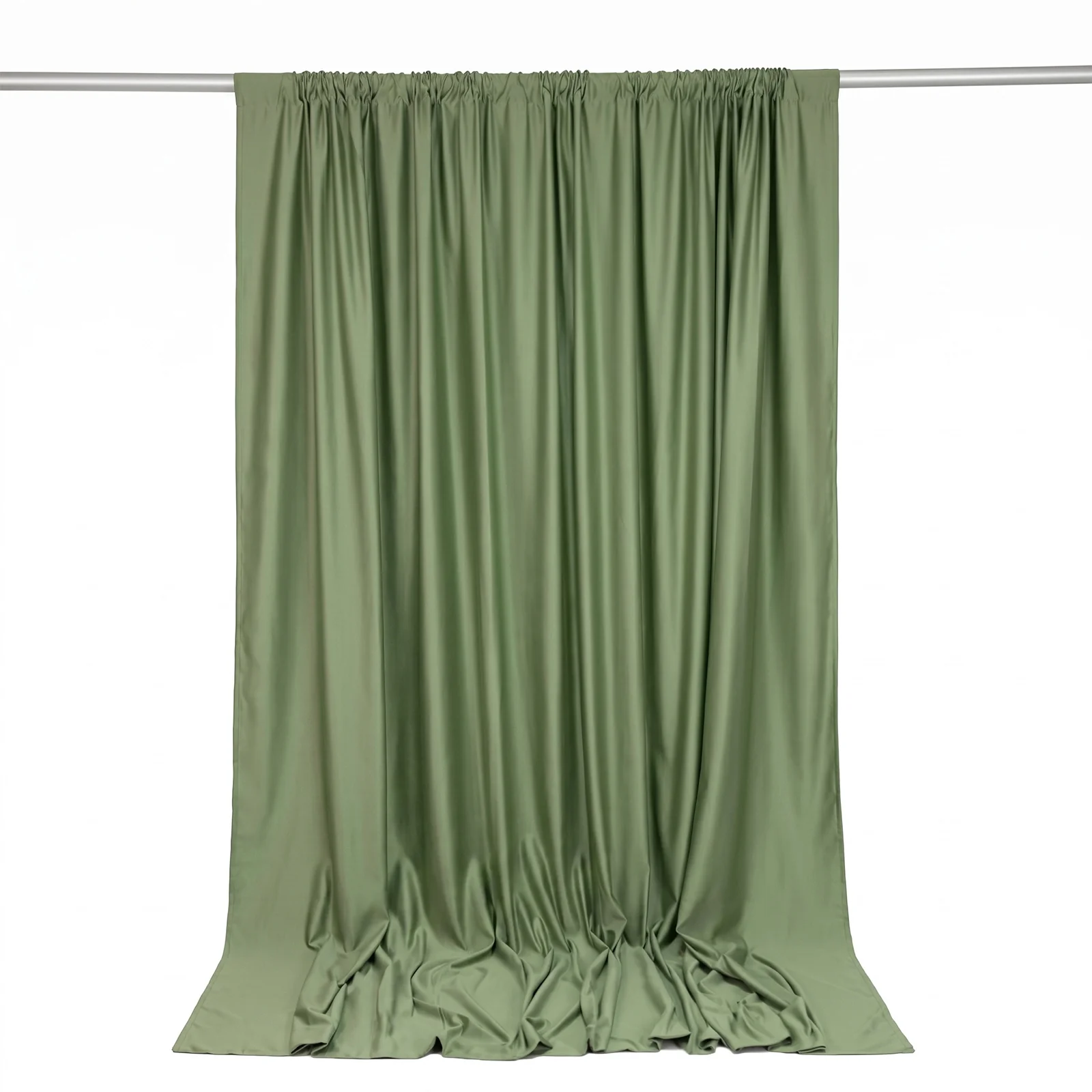 Scuba Polyester Event Backdrop Curtain Dusty Sage Green 10ftx10ft Durable Flame Resistant Wrinkle-Free Photography Drape Panel With Rod Pocket - Image 6