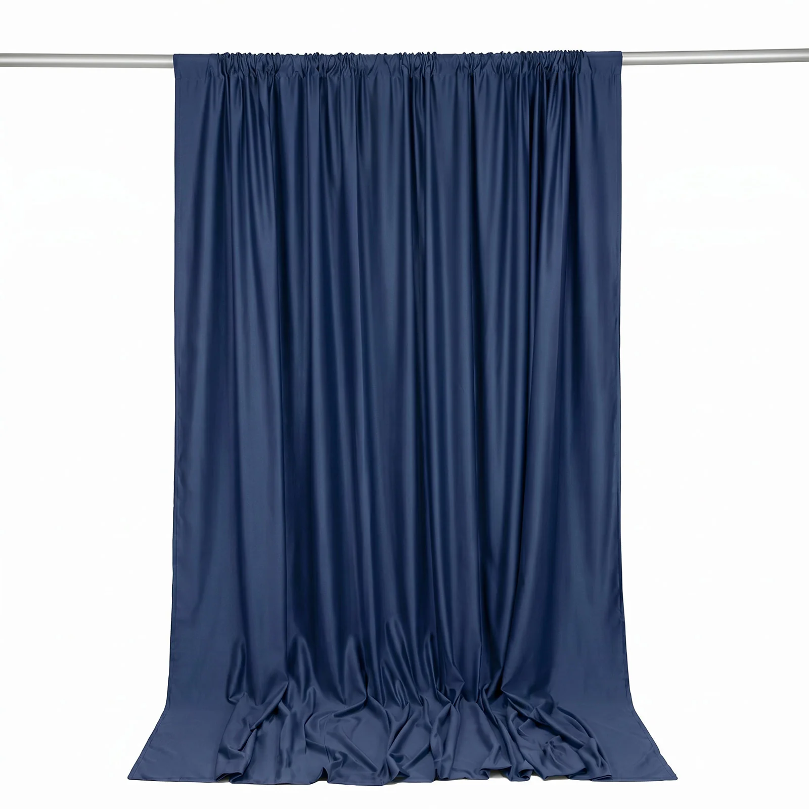 Scuba Polyester Event Backdrop Curtain Navy Blue 10ftx10ft Durable Flame Resistant Wrinkle-Free Photography Drape Panel With Rod Pocket - Image 6