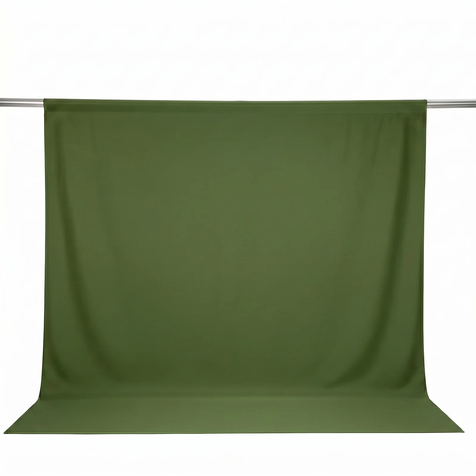 Scuba Polyester Event Backdrop Curtain Olive Green 10ftx10ft Durable Flame Resistant Wrinkle-Free Photography Drape Panel With Rod Pocket - Image 2