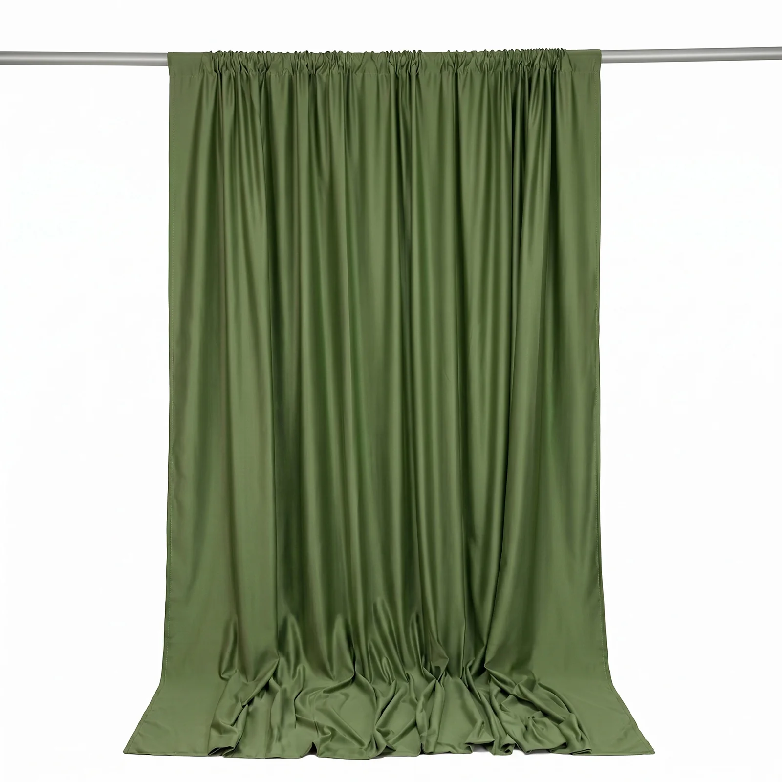Scuba Polyester Event Backdrop Curtain Olive Green 10ftx10ft Durable Flame Resistant Wrinkle-Free Photography Drape Panel With Rod Pocket - Image 6