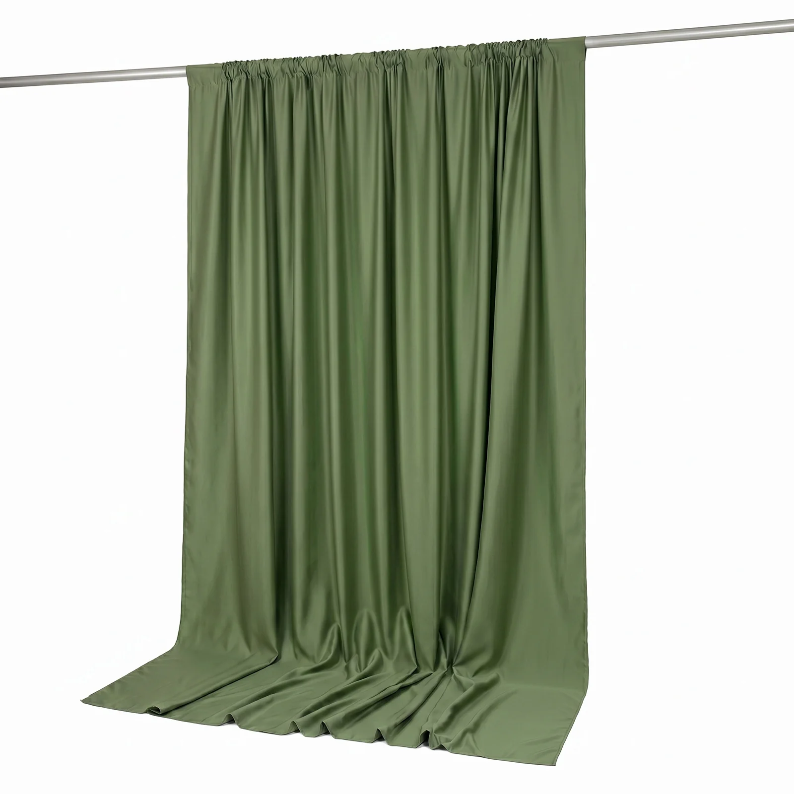 Scuba Polyester Event Backdrop Curtain Olive Green 10ftx10ft Durable Flame Resistant Wrinkle-Free Photography Drape Panel With Rod Pocket - Image 7