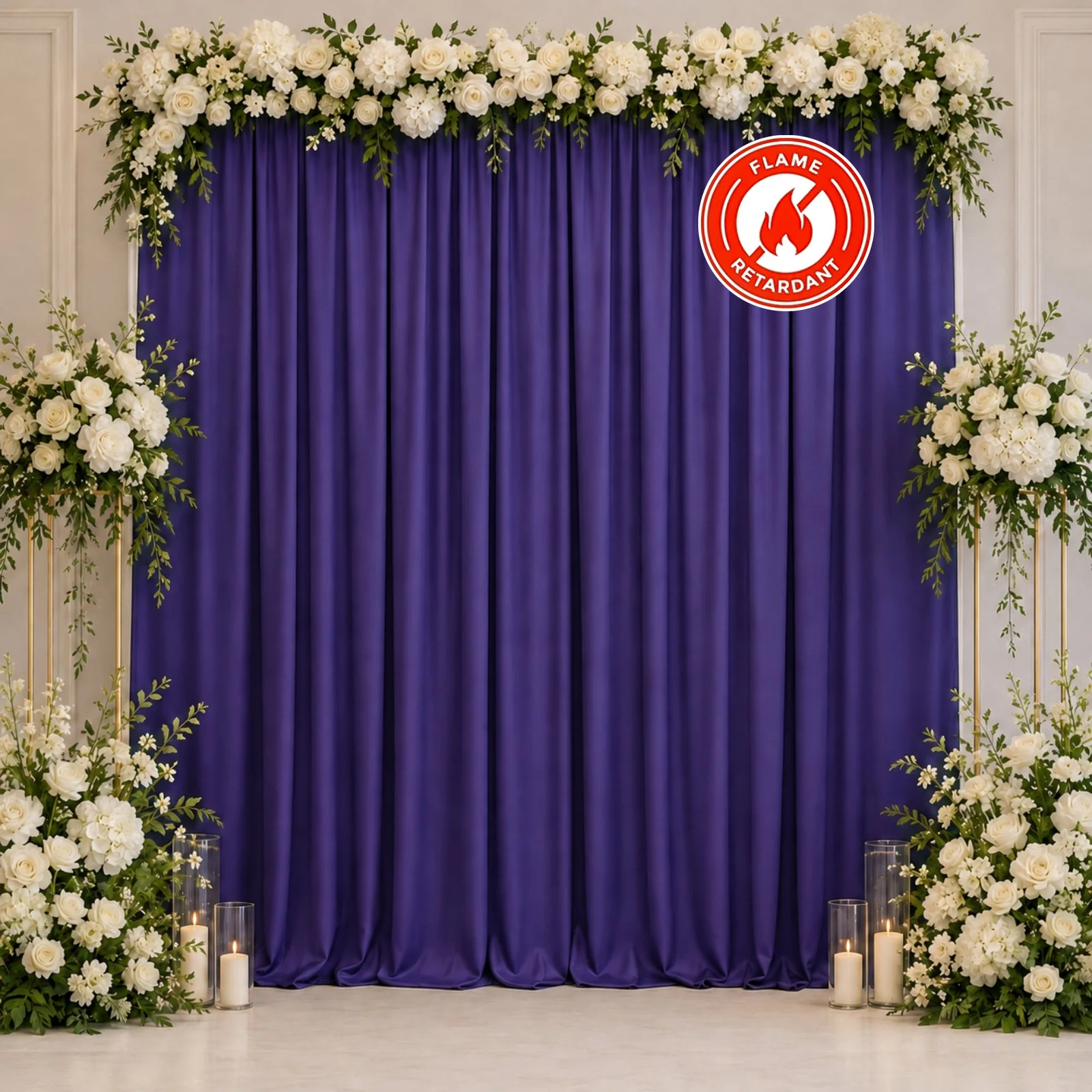 Scuba Polyester Event Backdrop Curtain Purple 10ftx10ft Durable Flame Resistant Wrinkle-Free Photography Drape Panel With Rod Pocket