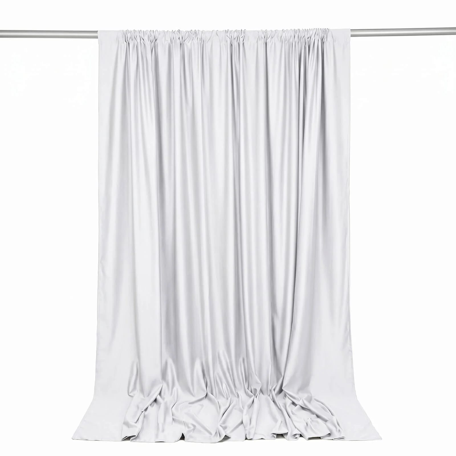 Scuba Polyester Event Backdrop Curtain White 10ftx10ft Durable Flame Resistant Wrinkle-Free Photography Drape Panel With Rod Pocket - Image 6