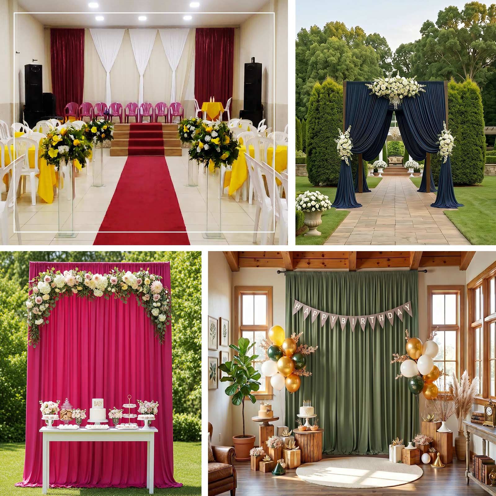 Scuba Polyester Event Backdrop Curtain Gold 10ftx12ft Durable Flame Resistant Wrinkle-Free Photography Drape Panel With Rod Pocket - Image 5