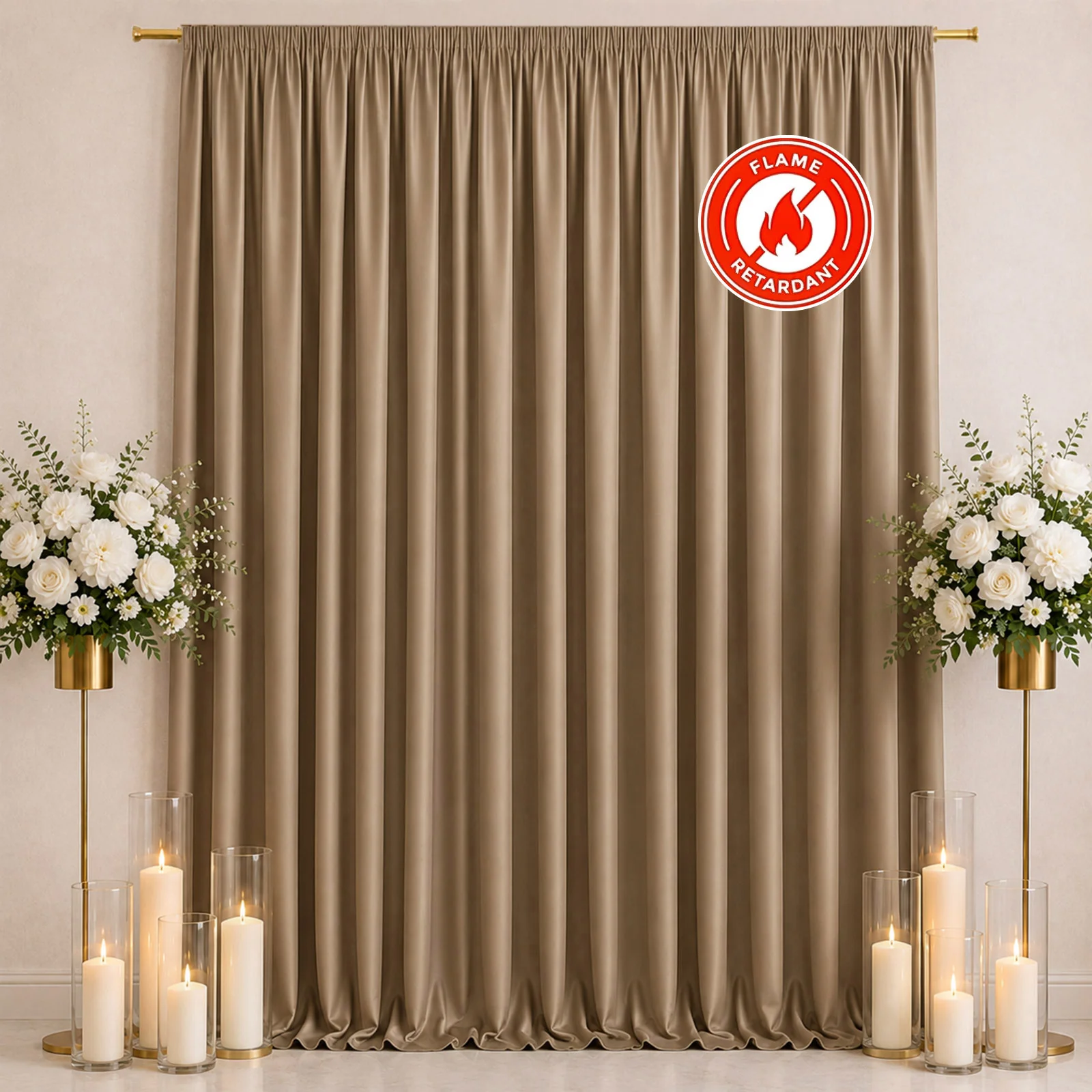 Scuba Polyester Event Backdrop Curtain Nude 10ftx12ft Durable Flame Resistant Wrinkle-Free Photography Drape Panel With Rod Pocket - Image 3