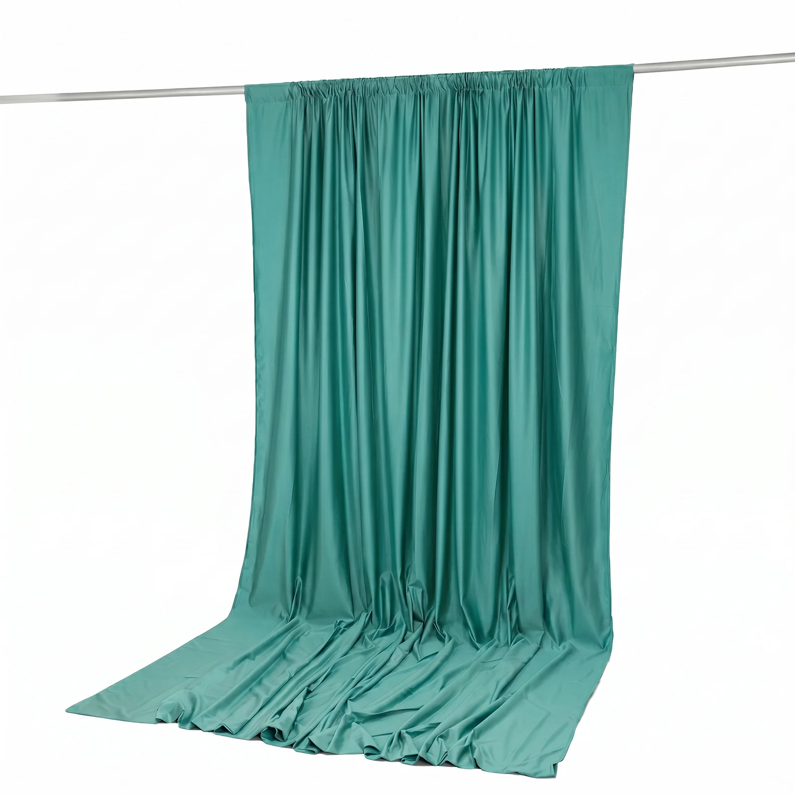 Scuba Polyester Event Backdrop Curtain Turquoise 10ftx12ft Durable Flame Resistant Wrinkle-Free Photography Drape Panel With Rod Pocket - Image 7