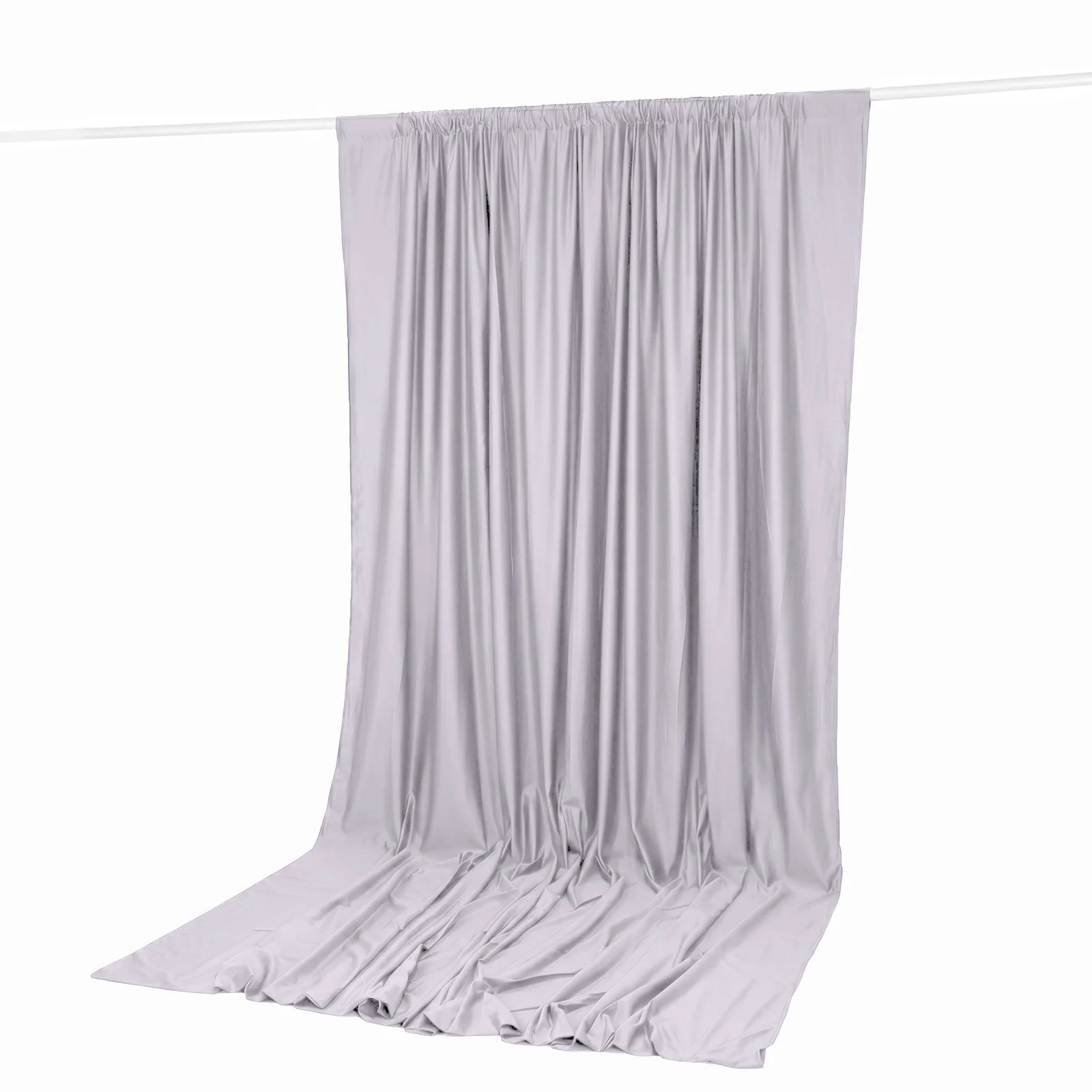 Scuba Polyester Event Backdrop Curtain Silver 10ftx12ft Durable Flame Resistant Wrinkle-Free Photography Drape Panel With Rod Pocket - Image 6