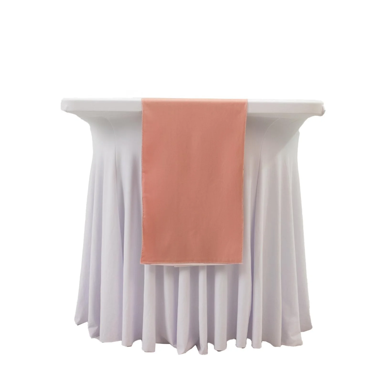 Scuba Polyester 12"x108" Table Runner Dusty Rose - Wrinkle-Free Table Linen - Image 7