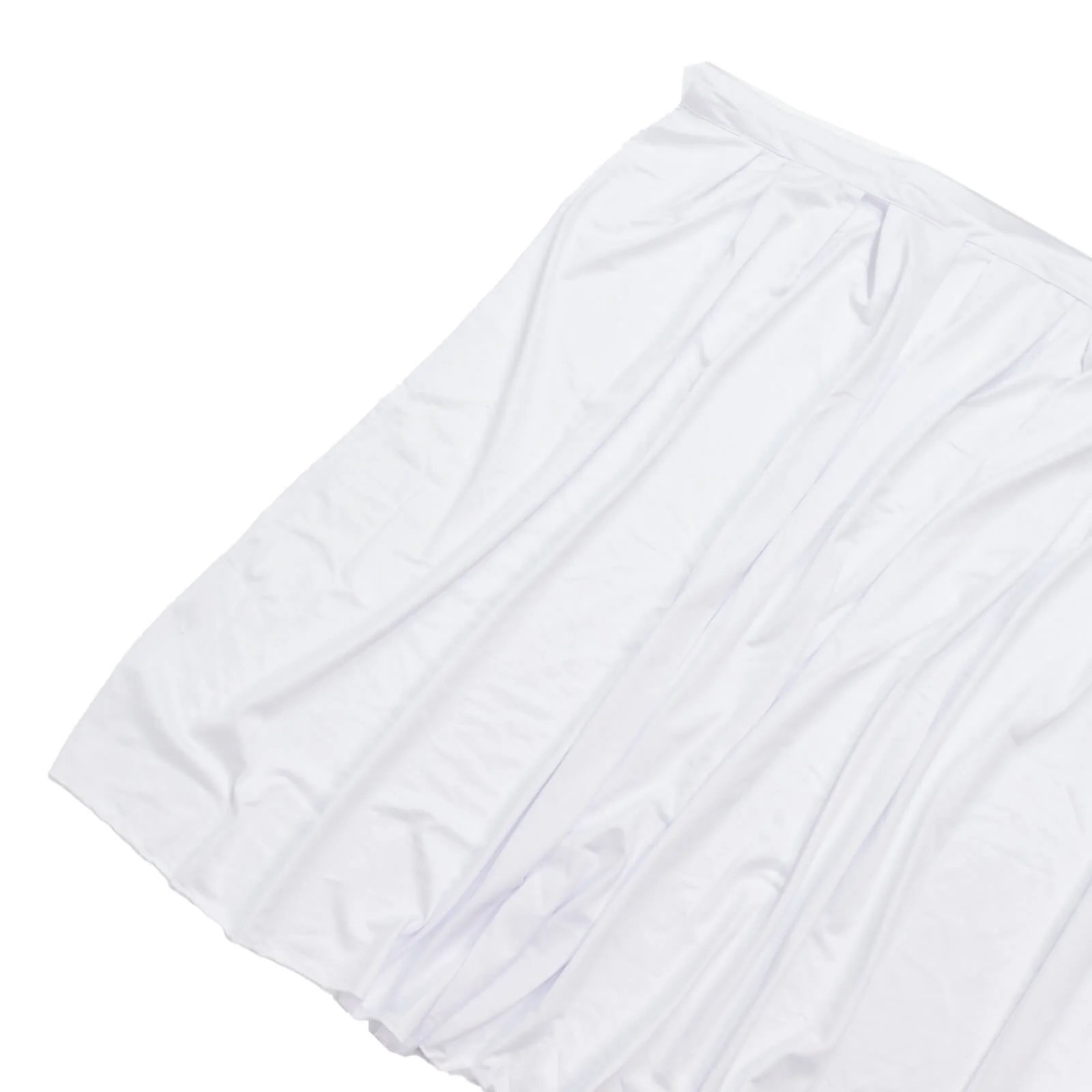 Portable Scuba Stage Skirt White Shirred Pleated Stage Cover for Wedding & Event Platforms - Wrinkle-Free, Stain Resistant - 36"x20ft - Image 2