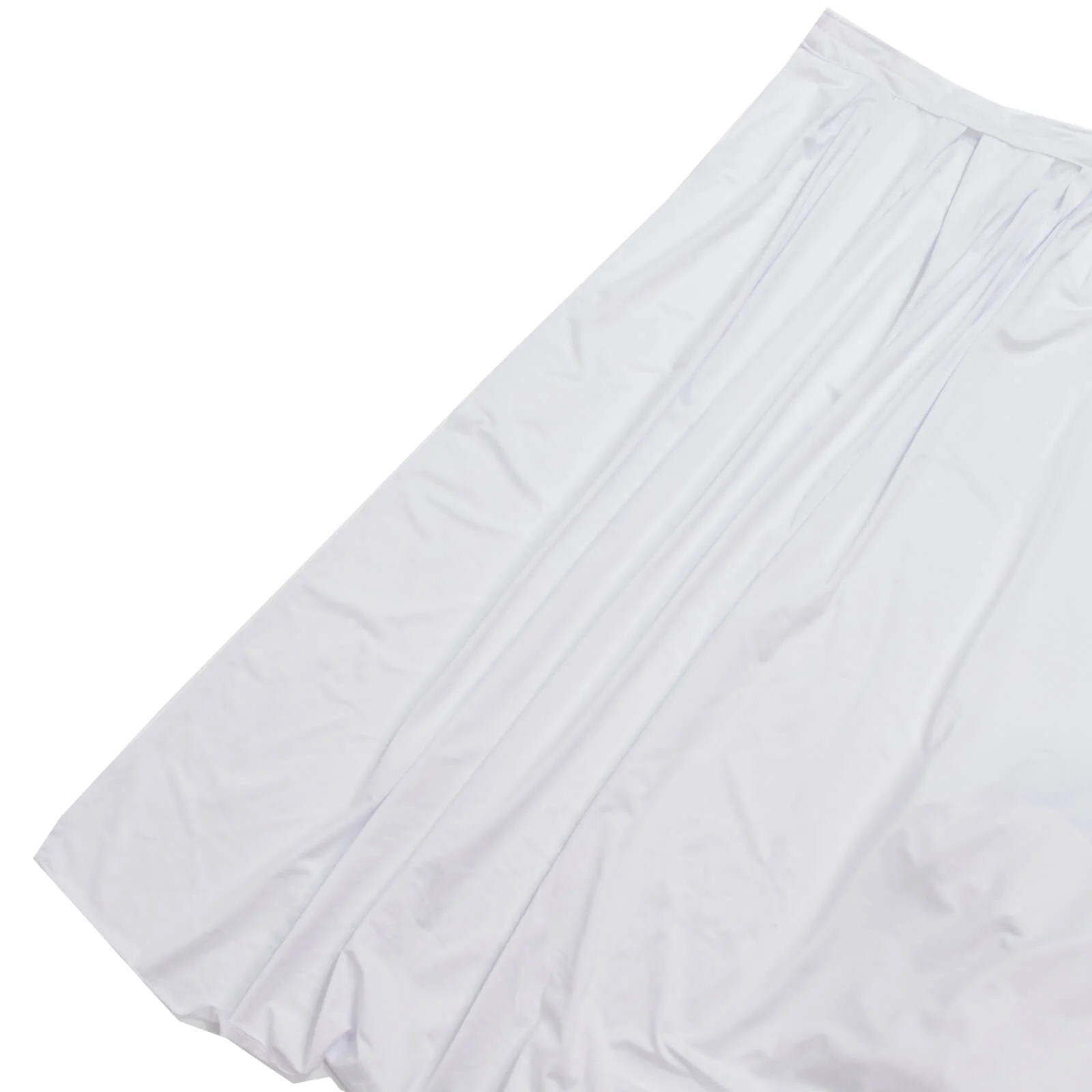 Portable Scuba Stage Skirt White Shirred Pleated Stage Cover for Wedding & Event Platforms - Wrinkle-Free, Stain Resistant - 48"x20ft - Image 2
