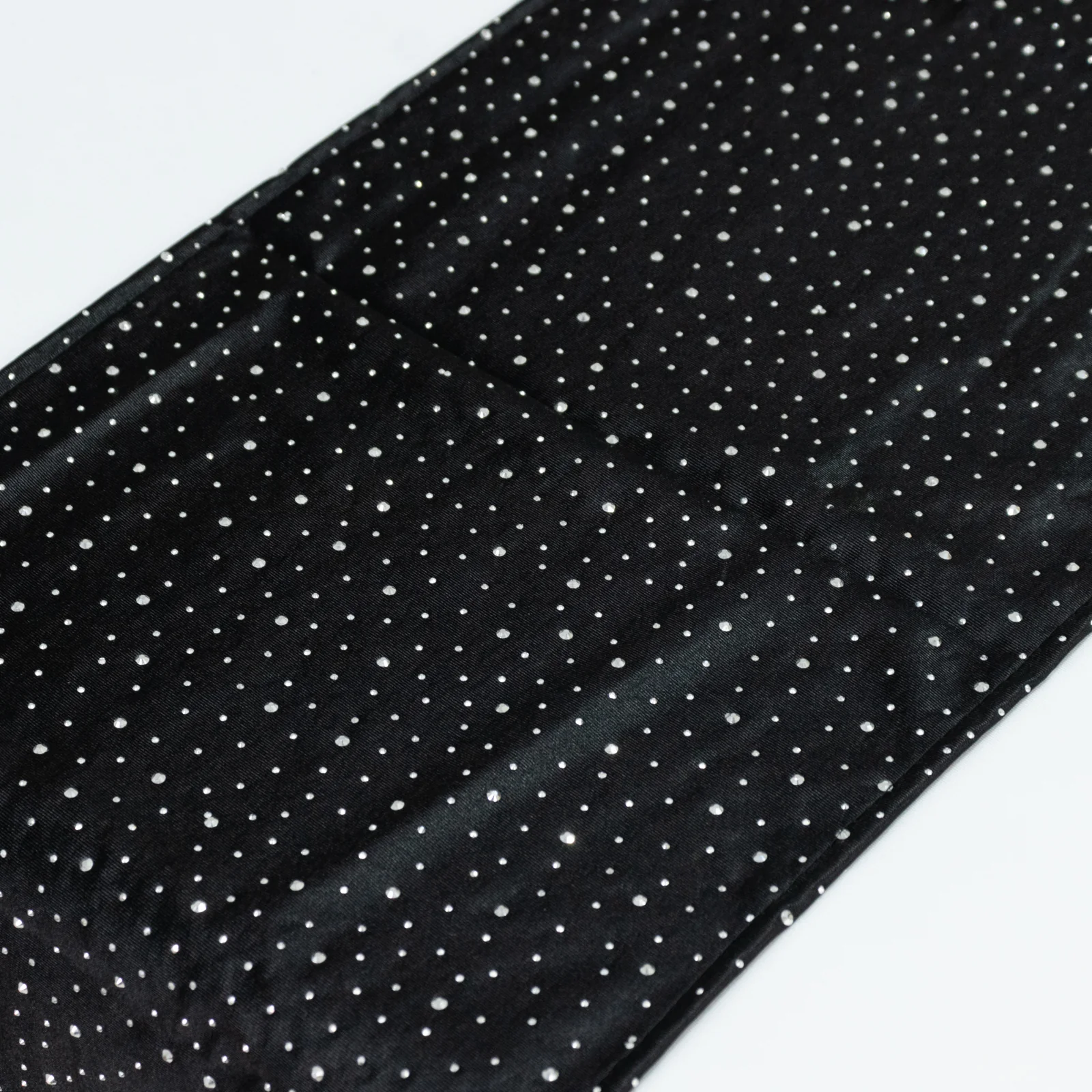 Black Scuba Table Runner with Rhinestone Accents - 12"x108" Wrinkle-Free Table Linen - Image 4