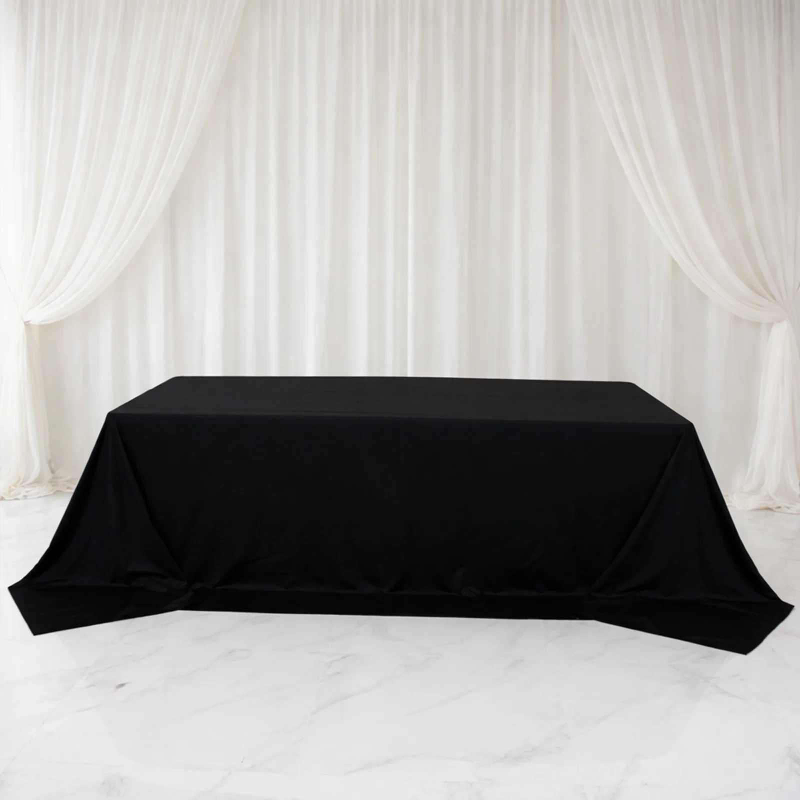 Black Scuba Rectangular King Tablecloth – 108" x 156" Extra-Wide, Wrinkle-Free & Stain-Resistant Banquet Linen for 8ft Tables - Image 3