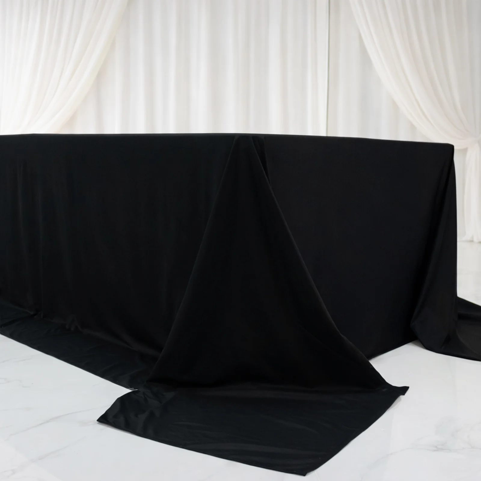 Black Scuba Rectangular King Tablecloth – 108" x 156" Extra-Wide, Wrinkle-Free & Stain-Resistant Banquet Linen for 8ft Tables - Image 7