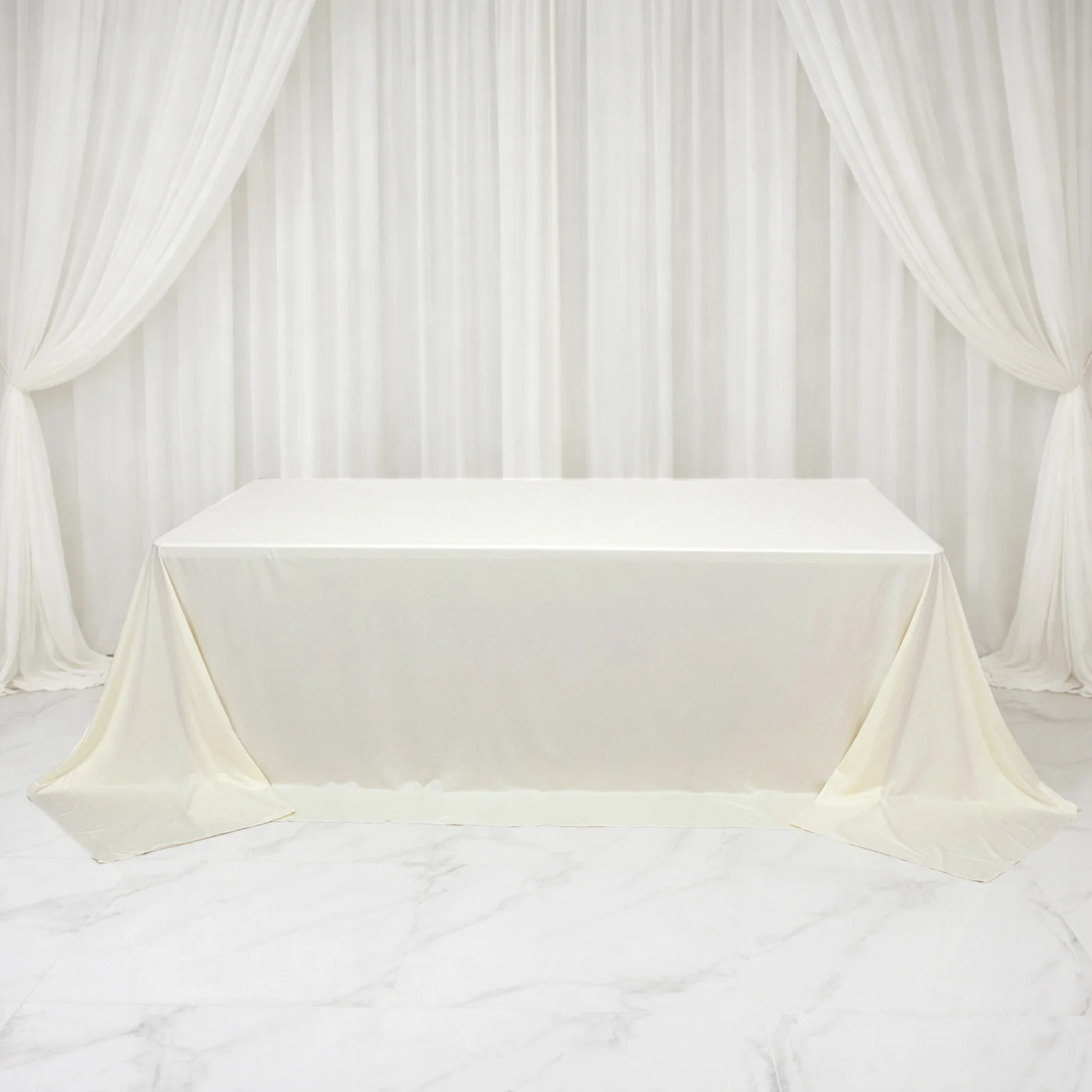 Ivory Scuba Rectangular King Tablecloth – 108" x 156" Extra-Wide, Wrinkle-Free & Stain-Resistant Banquet Linen for 8ft Tables - Image 3