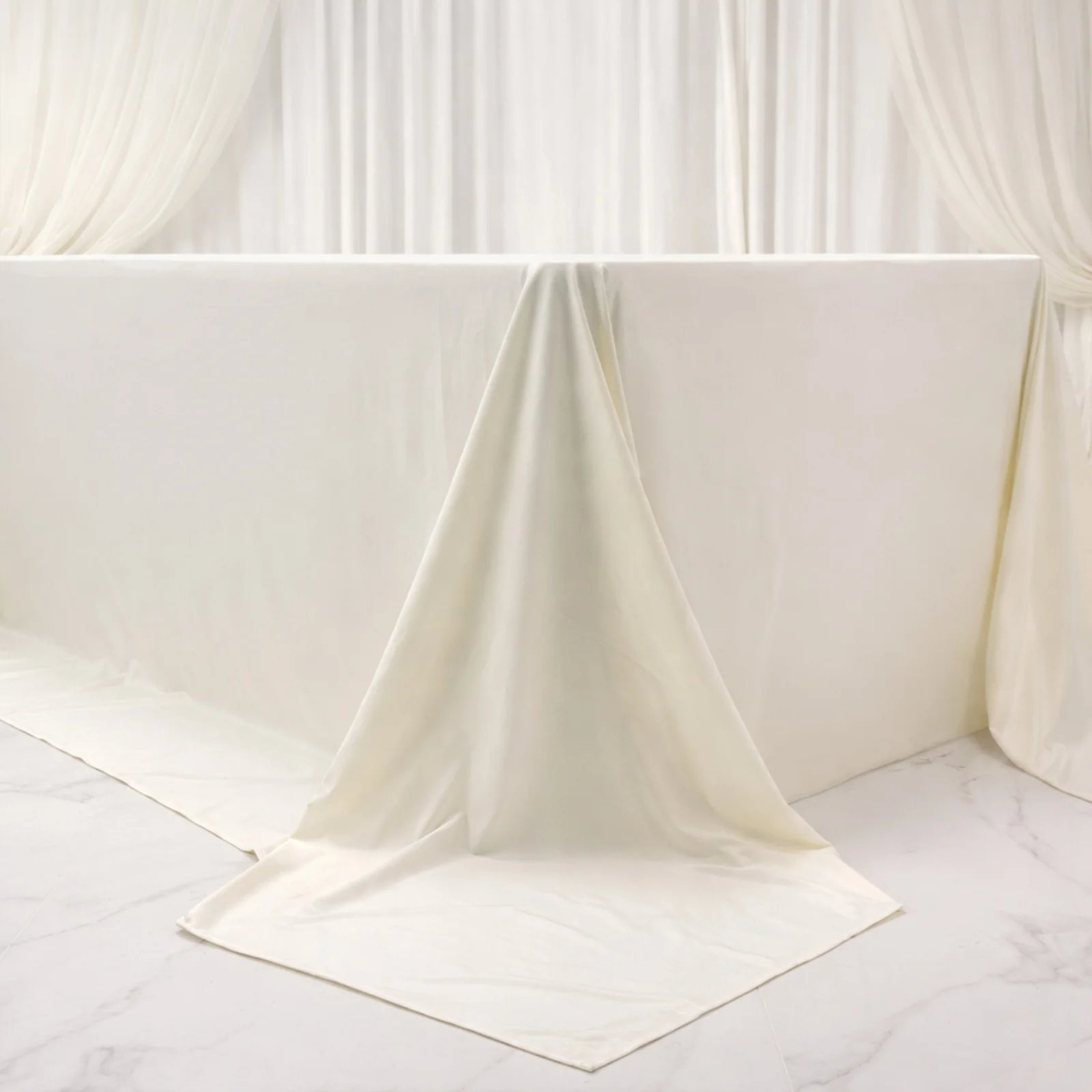 Ivory Scuba Rectangular King Tablecloth – 108" x 156" Extra-Wide, Wrinkle-Free & Stain-Resistant Banquet Linen for 8ft Tables - Image 7