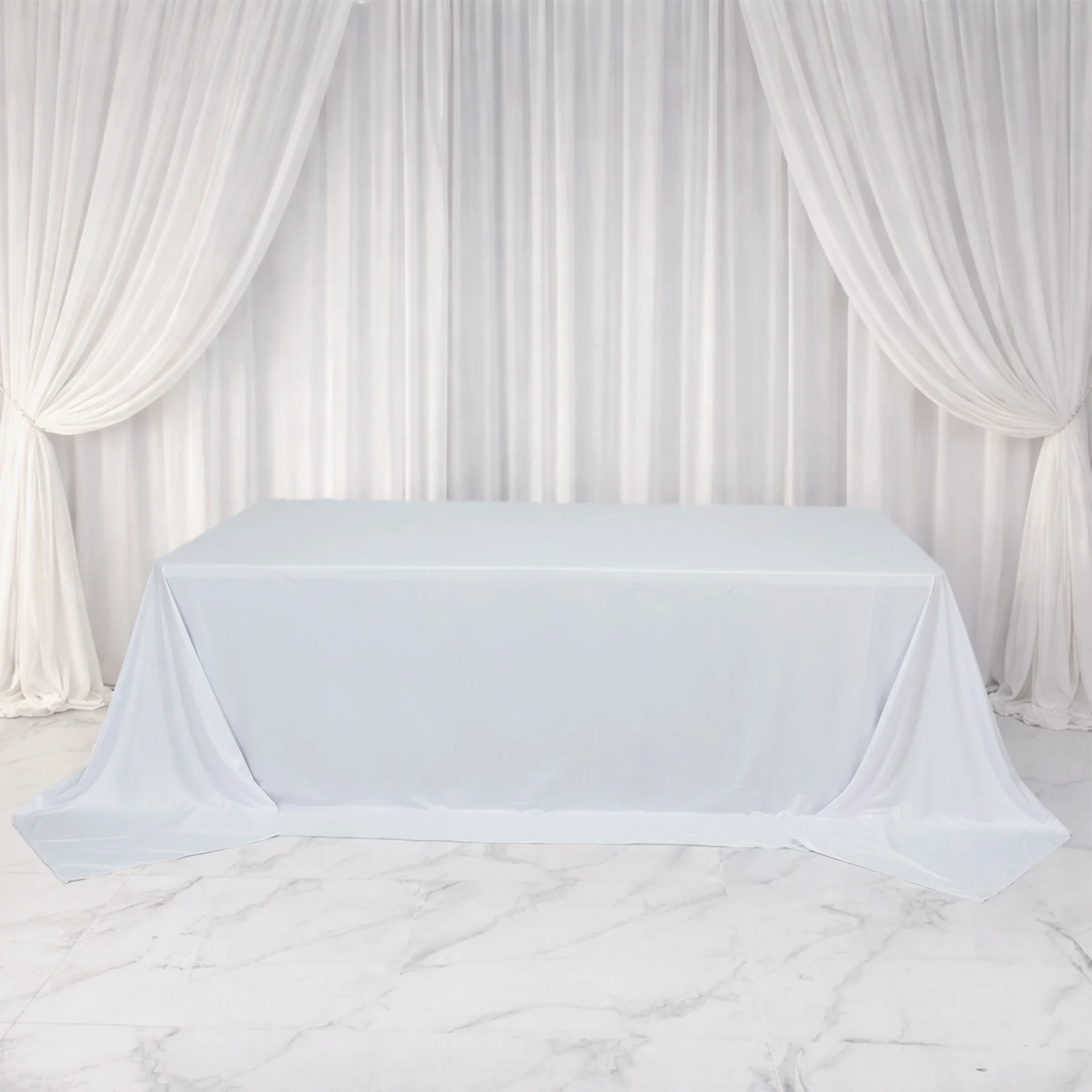 White Scuba Rectangular King Tablecloth – 108" x 156" Extra-Wide, Wrinkle-Free & Stain-Resistant Banquet Linen for 8ft Tables - Image 3