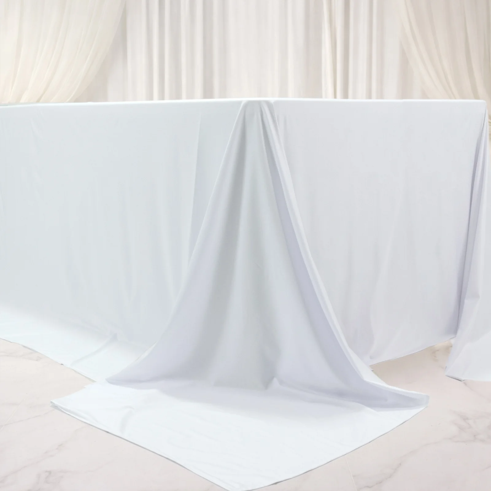 White Scuba Rectangular King Tablecloth – 108" x 156" Extra-Wide, Wrinkle-Free & Stain-Resistant Banquet Linen for 8ft Tables - Image 7