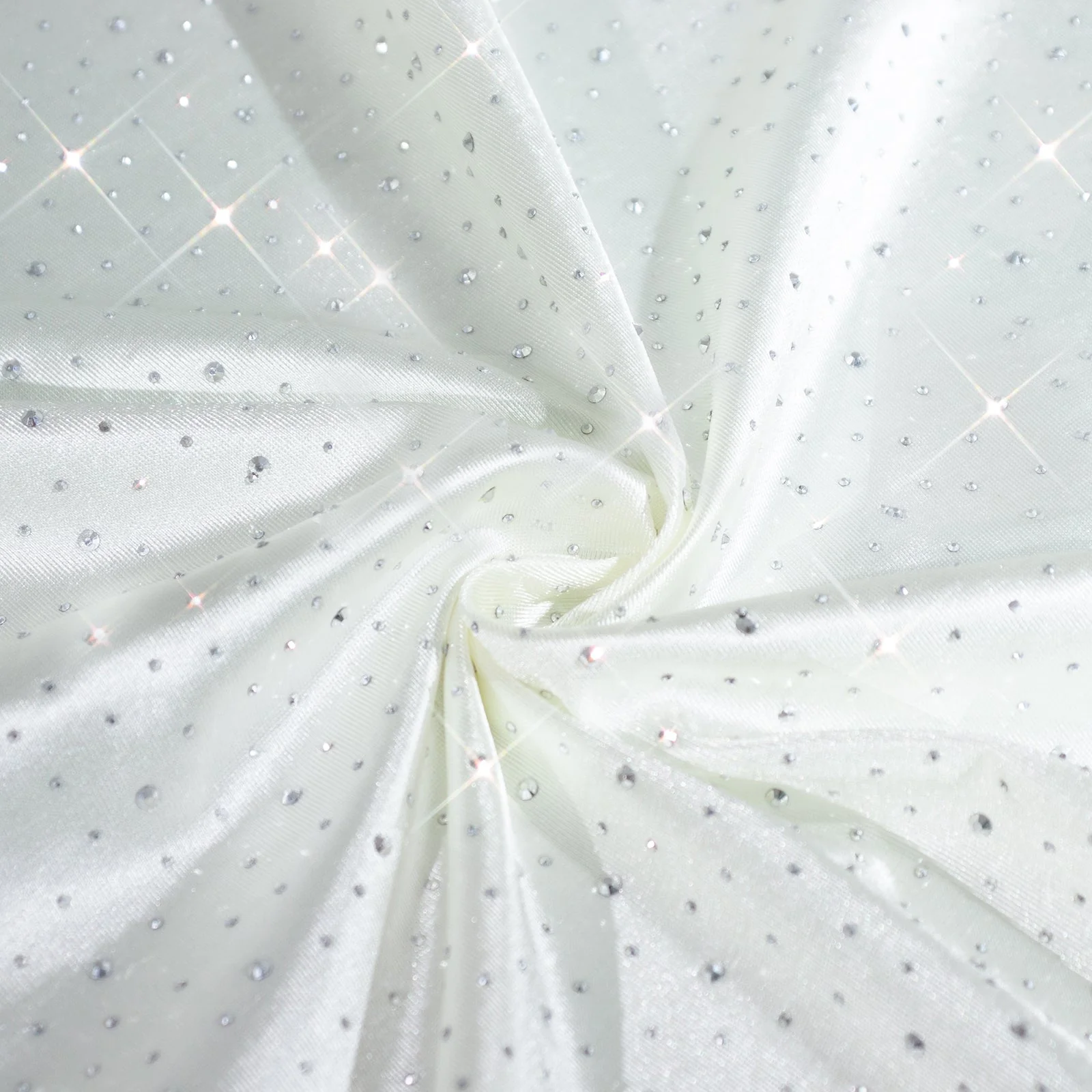 Scuba Rectangular Tablecloth 90"×132" Pearl White with Rhinestone Accents – Seamless, Wrinkle-Free, Stain-Resistant Event Linen - Image 8
