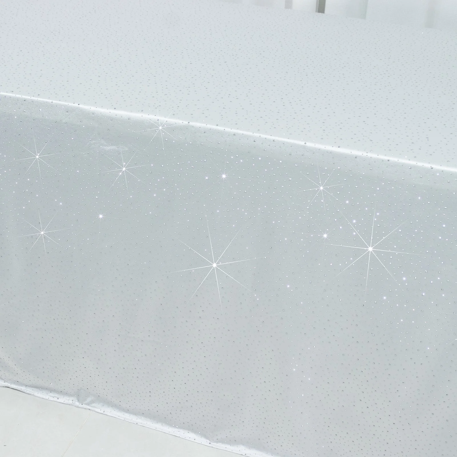 Scuba Rectangular Tablecloth 90"×156" White with Rhinestone Accents – Seamless, Wrinkle-Free, Stain-Resistant Event Linen - Image 7