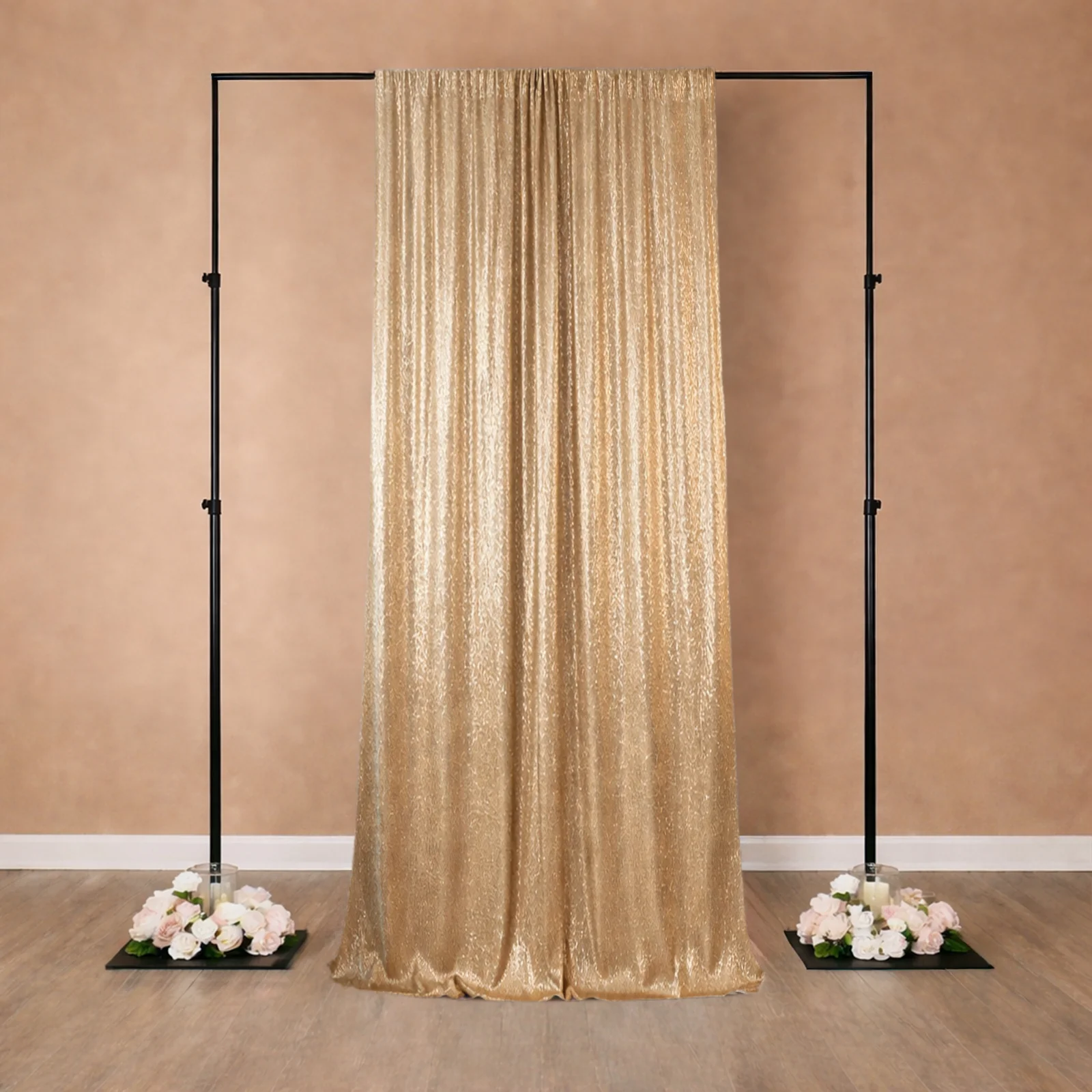 Gold Sequin Event Backdrop Curtain with Rod Pocket – Shimmering Drape Panel for Professional Displays & Photo Booths, 5ft x 12ft - Image 3