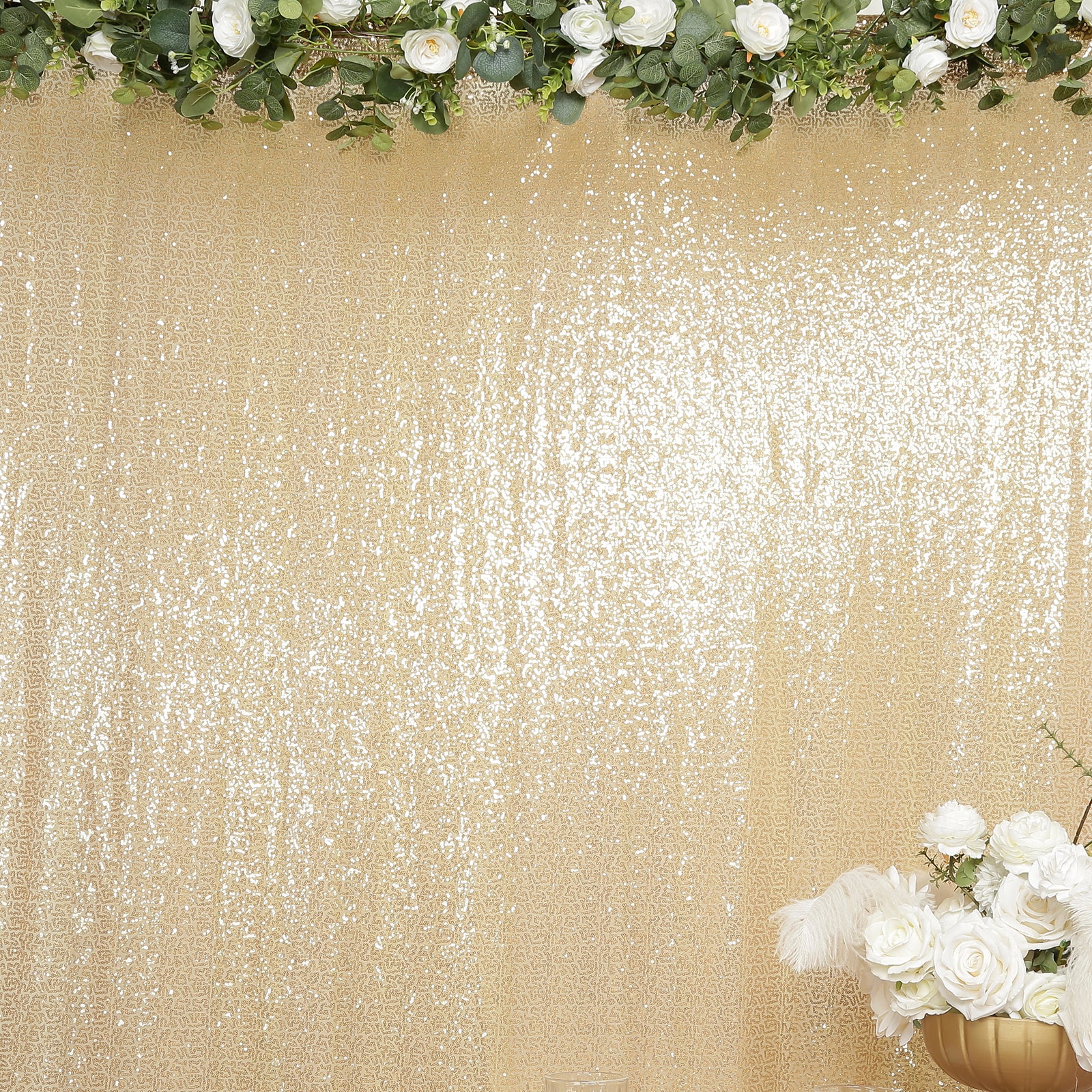 Gold Sequin Event Backdrop Curtain with Rod Pocket – Shimmering Drape Panel for Professional Displays & Photo Booths, 5ft x 12ft - Image 8