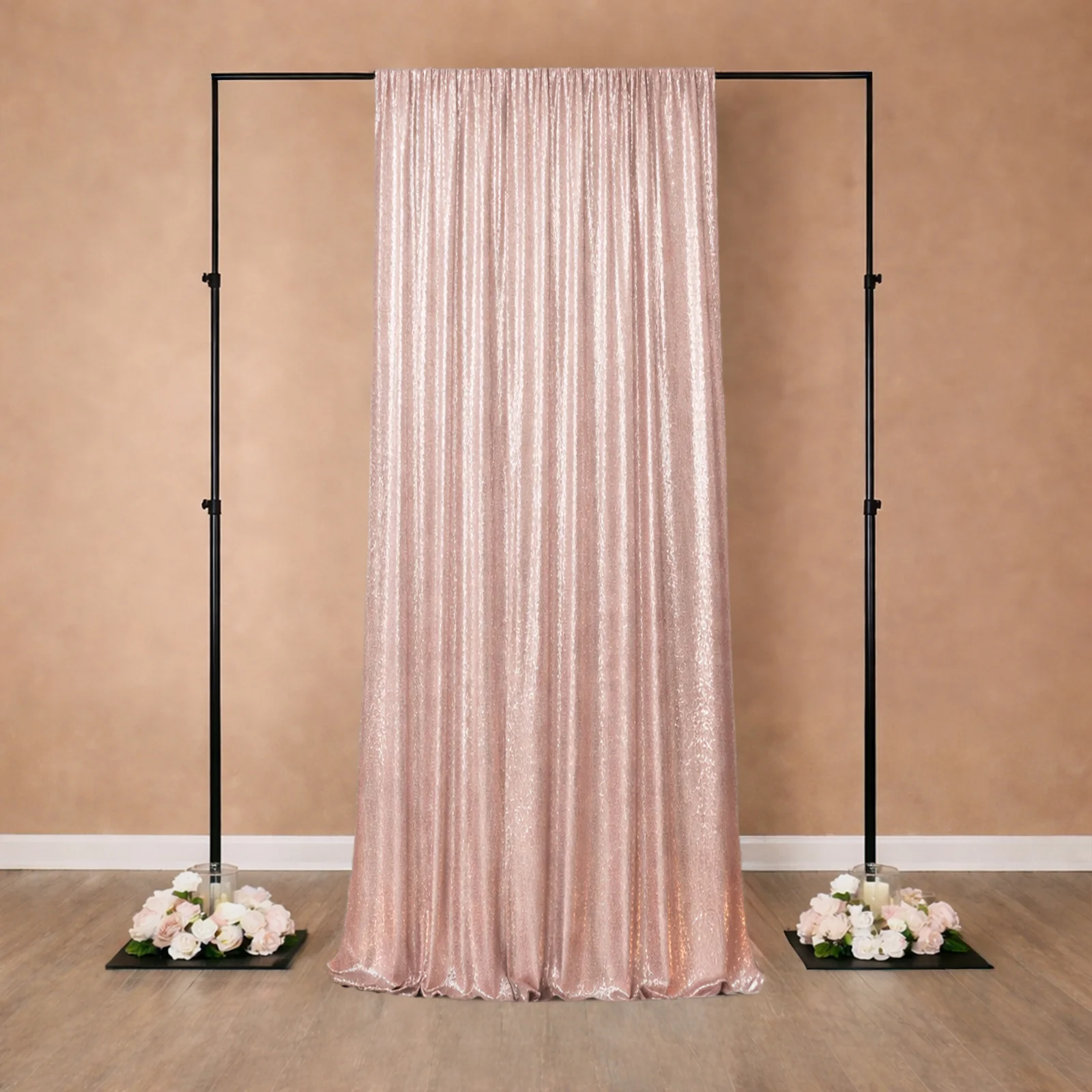 Pink Sequin Event Backdrop Curtain with Rod Pocket – Shimmering Drape Panel for Professional Displays & Photo Booths, 5ft x 12ft - Image 3