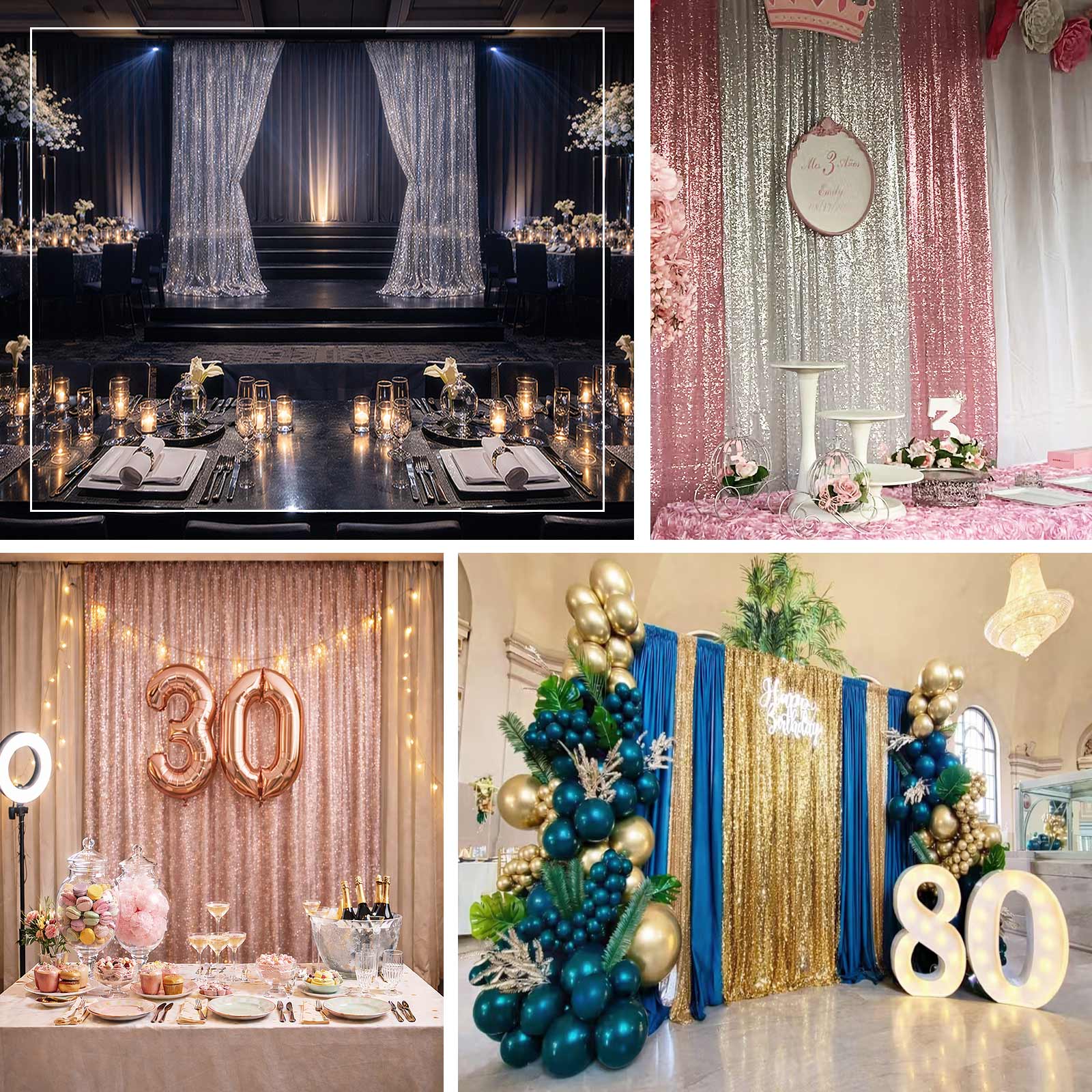 Silver Sequin Event Backdrop Curtain with Rod Pocket – Shimmering Drape Panel for Professional Displays & Photo Booths, 5ft x 12ft - Image 5