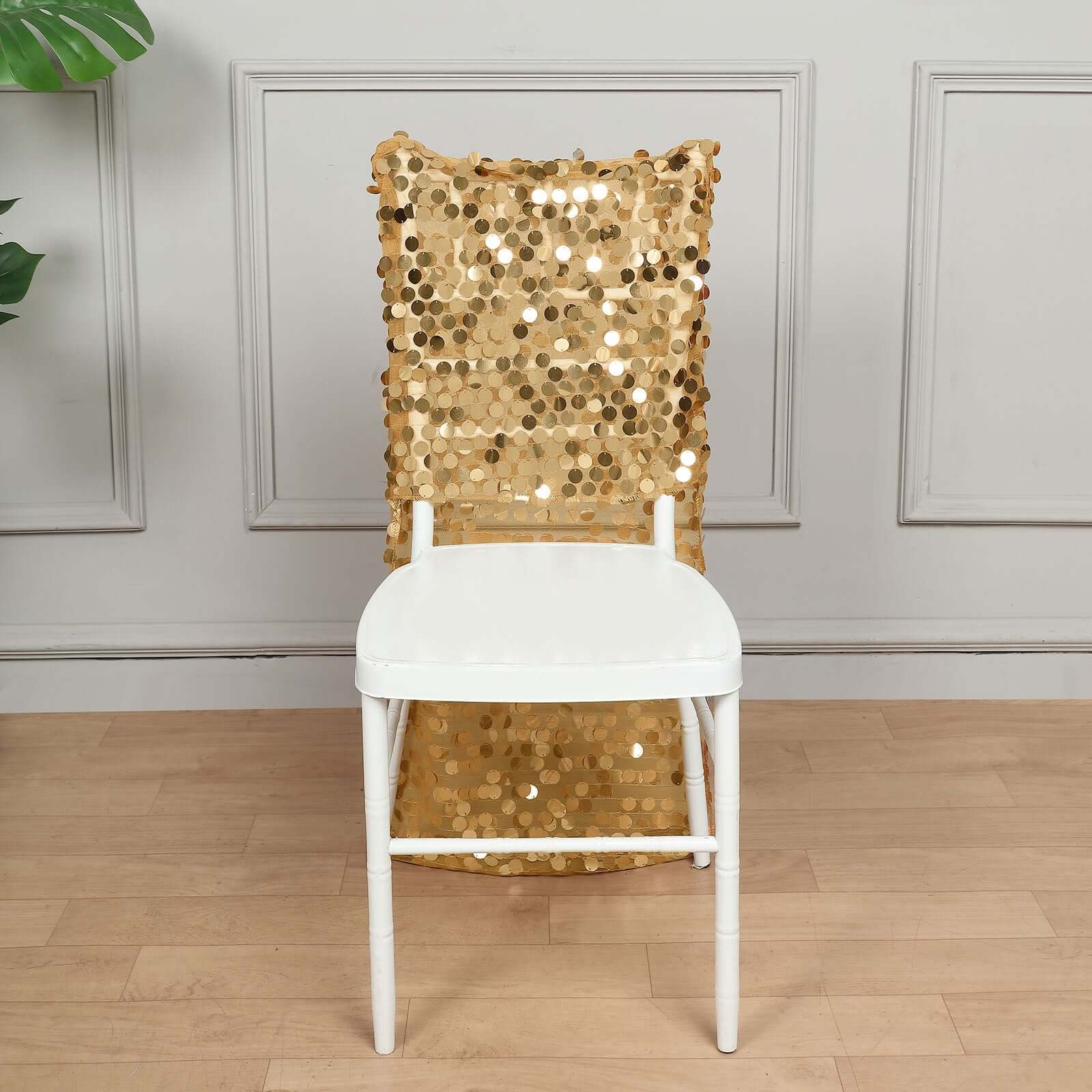 Sequin Chair Slipcover Big Payette Design for Chiavari Chairs Gold - Glittering Event Chair Back Cover - Image 6