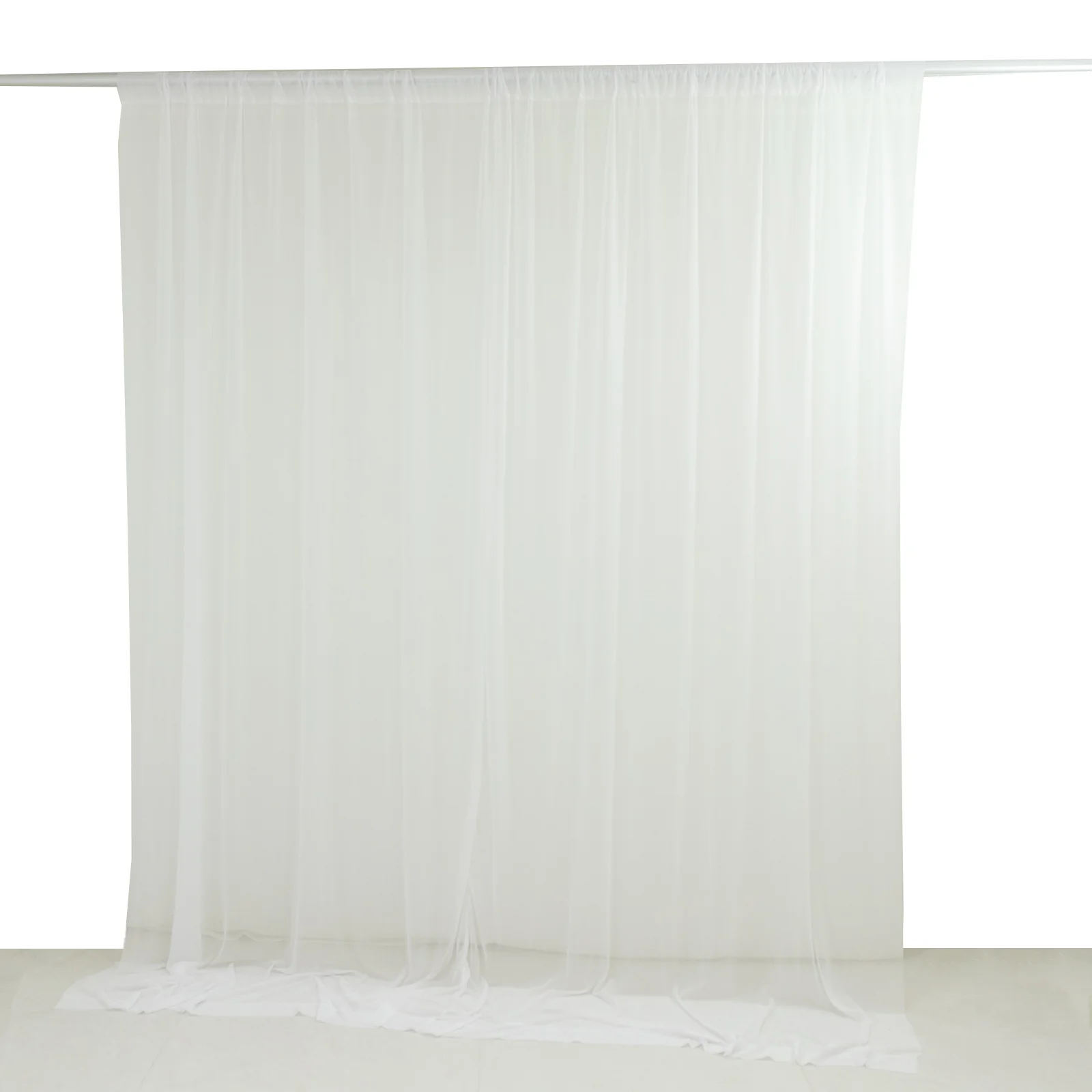 Sheer Backdrop Curtain Panel 10ft × 10ft White – Wedding Arch Drape with Rod Pocket - Image 8
