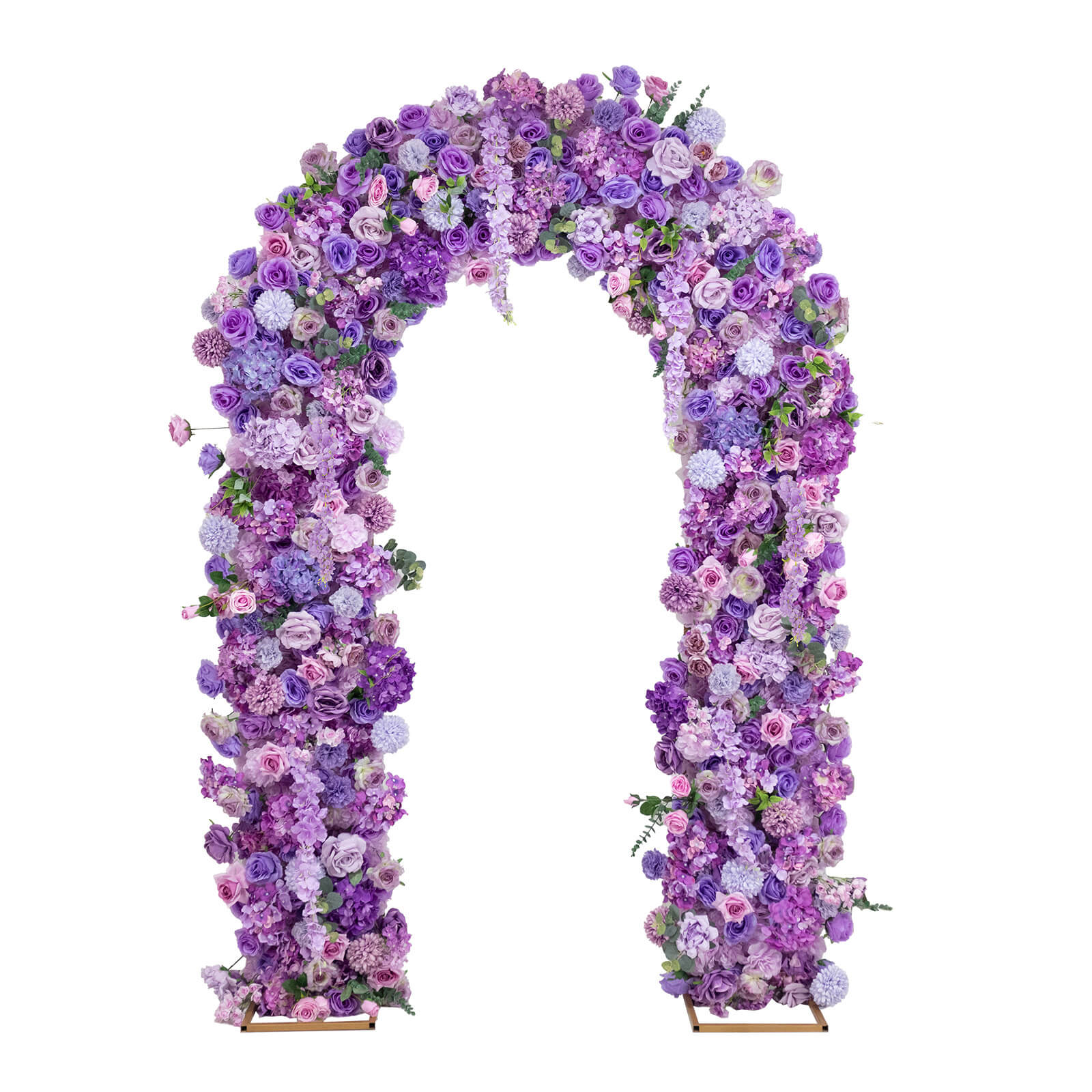 Artificial Flower Arch Backdrop Mixed Lavender Lilac 4ft x 8ft Silk Roses, Hydrangeas & Chrysanthemums for Round Top Double Arch Stand - Image 2
