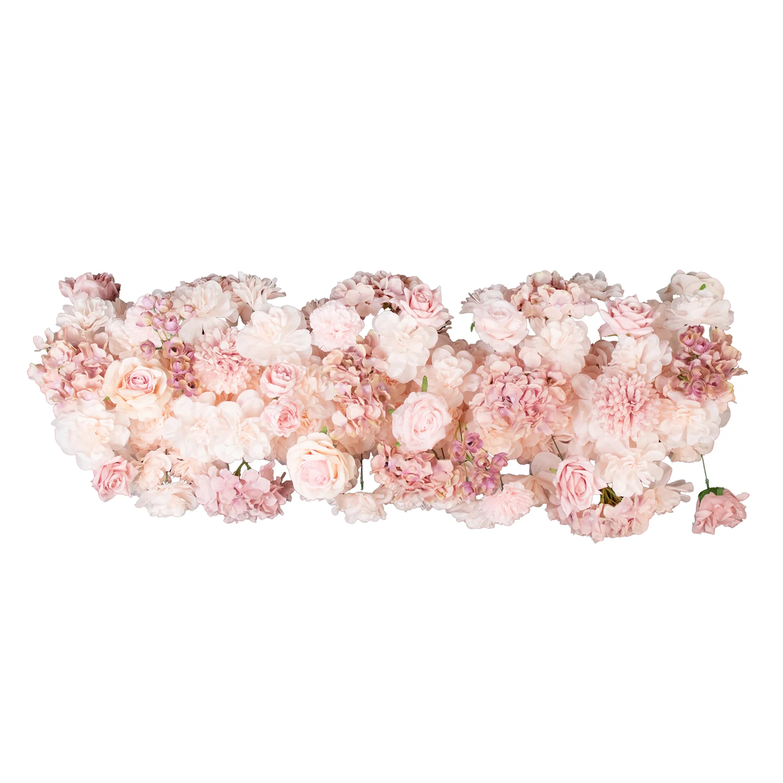 Pre-Arranged Silk Flower Table Runner 40"x16" Mixed Dusty Rose – Roses, Hydrangeas, Chrysanthemums & Peonies for Wedding Table & Arch Decor - Image 2