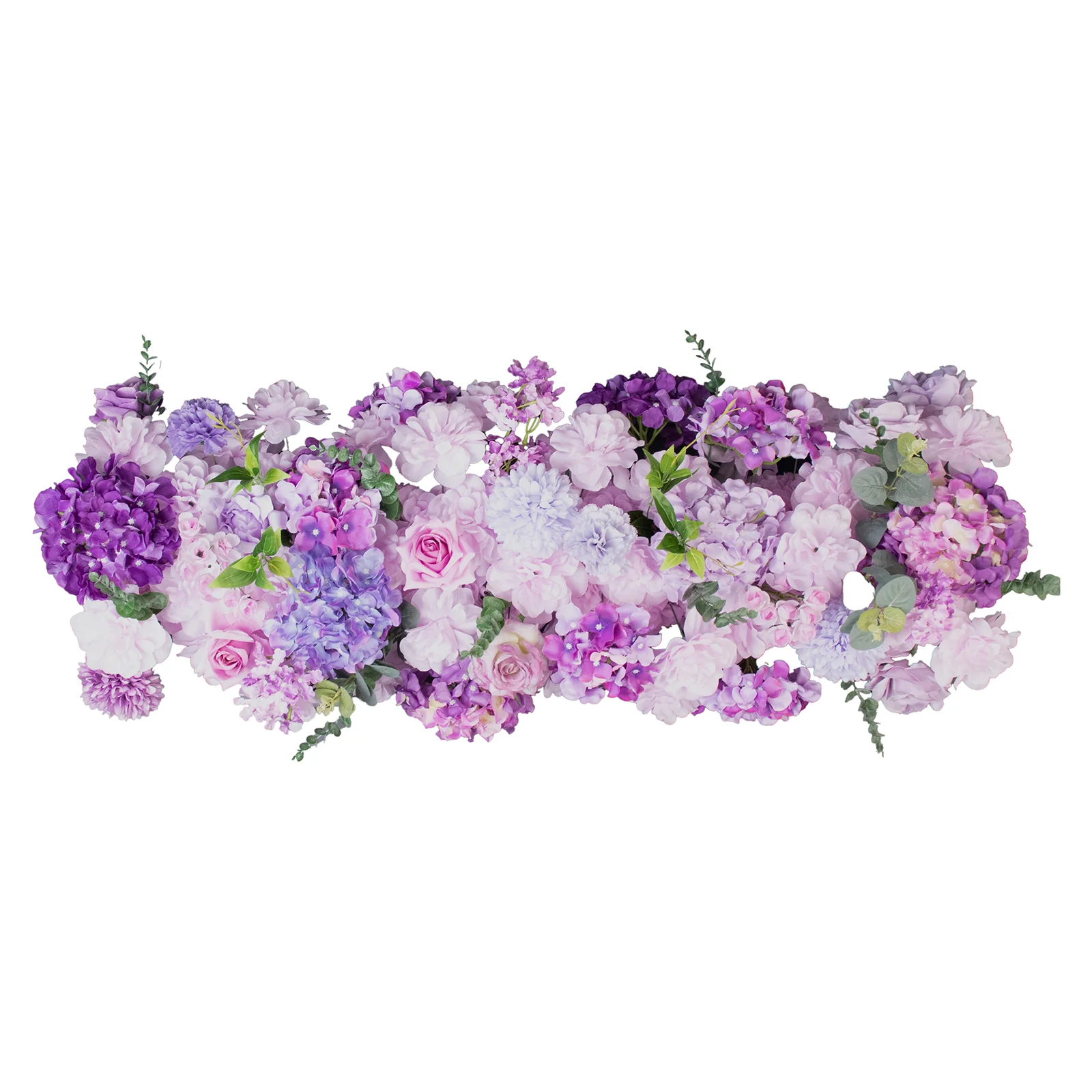 Pre-Arranged Silk Flower Table Runner 40"x16" Mixed Lavender Lilac – Roses, Hydrangeas, Chrysanthemums & Peonies for Wedding Table & Arch Decor - Image 2
