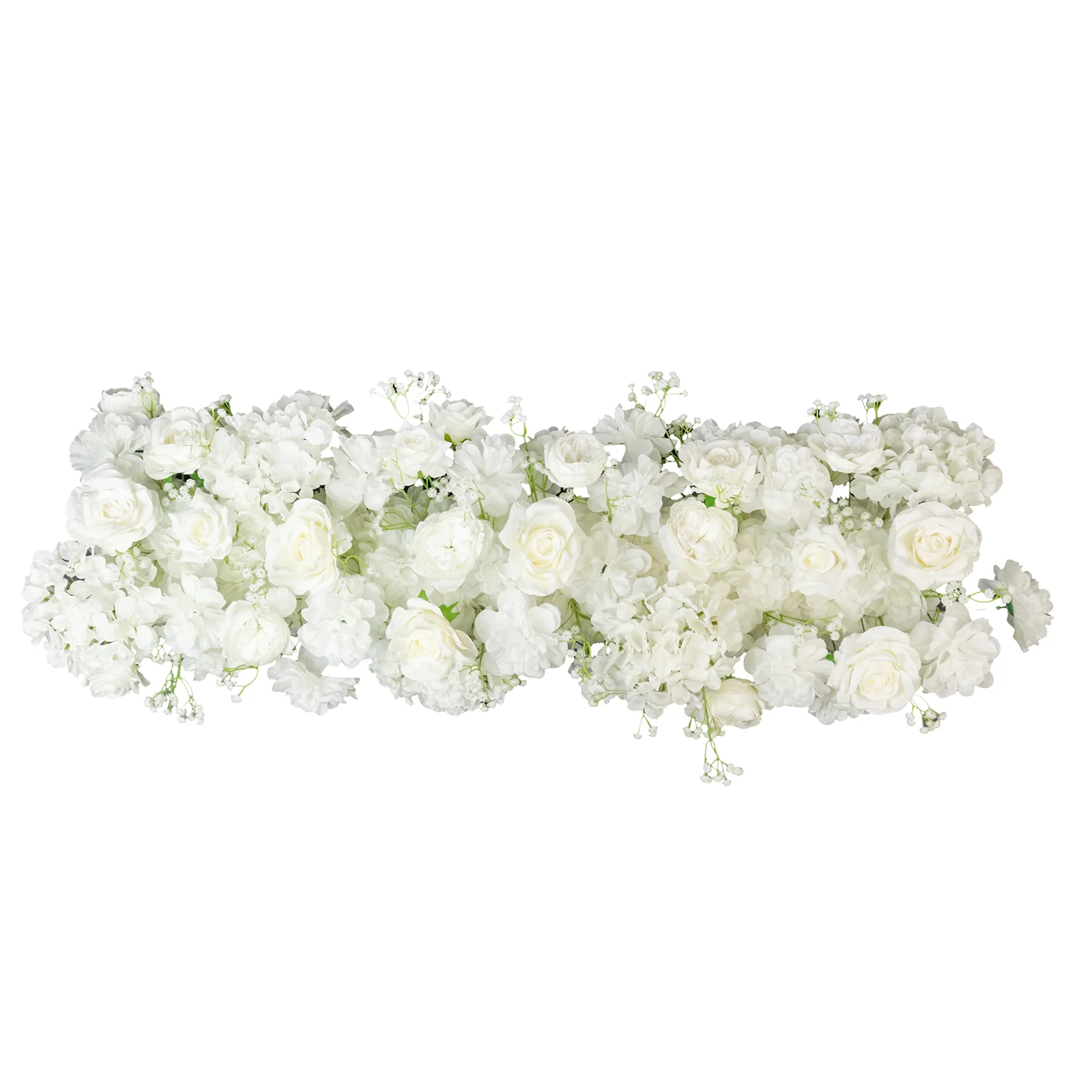 Pre-Arranged Silk Flower Table Runner 40"x16" – White Roses, Hydrangeas & Baby's Breath for Wedding Table & Arch Decor - Image 2