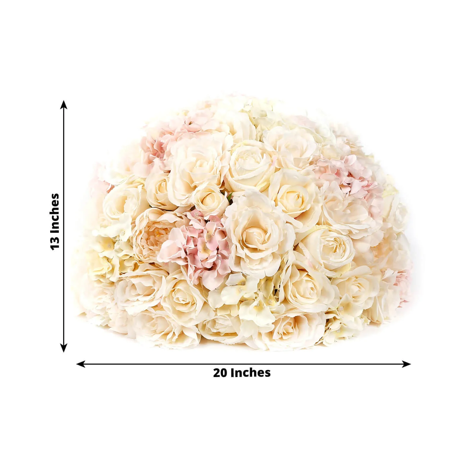 Pre-Arranged Silk Rose Wedding Centerpiece, Cream Artificial Rose Flower Balls Arrangement Table Decor - 20" - Image 3