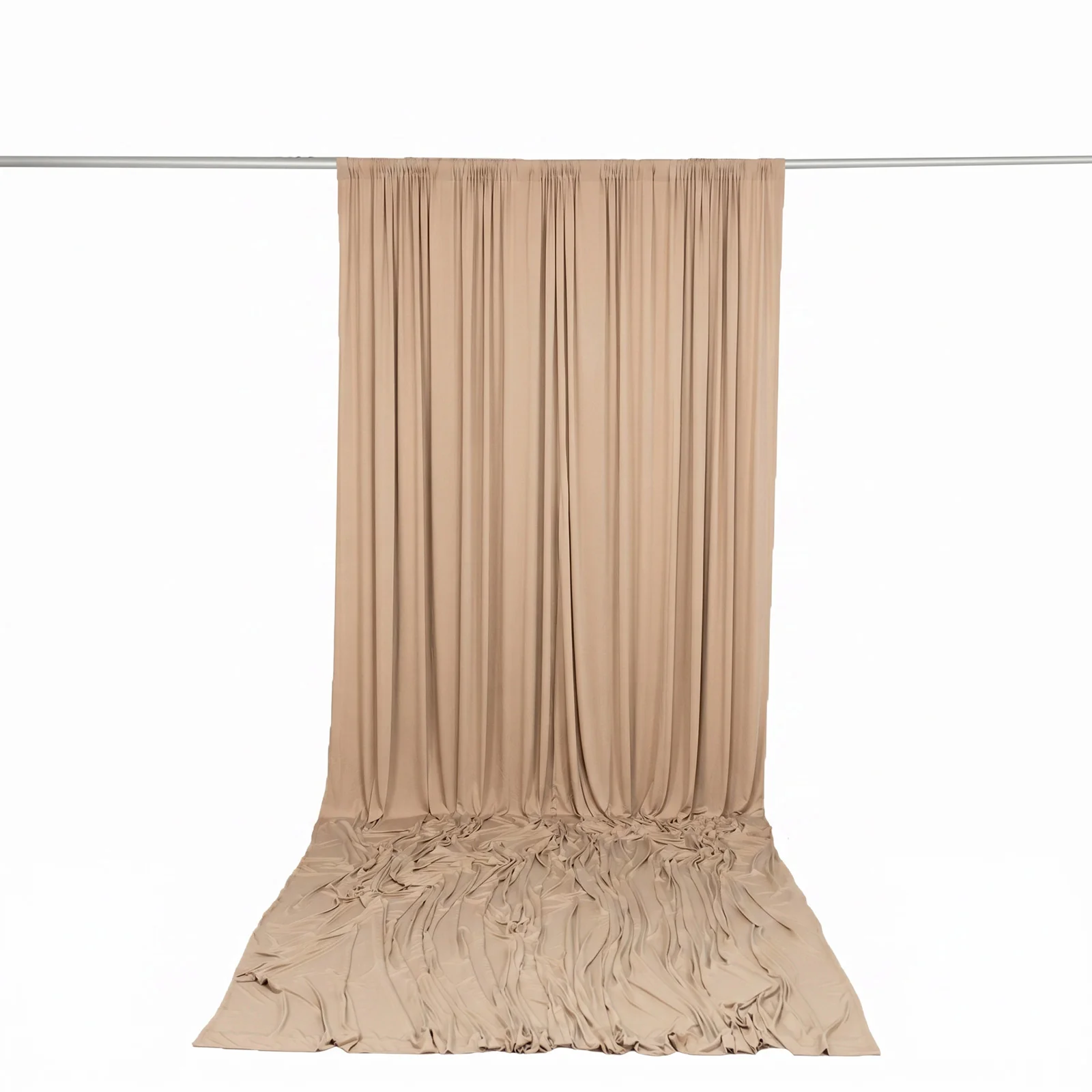 10ft x 14ft Spandex Backdrop Curtain Nude, 4-Way Stretch Wrinkle-Free Photo Booth Backdrop with Rod Pockets for Wedding & Events - Image 4