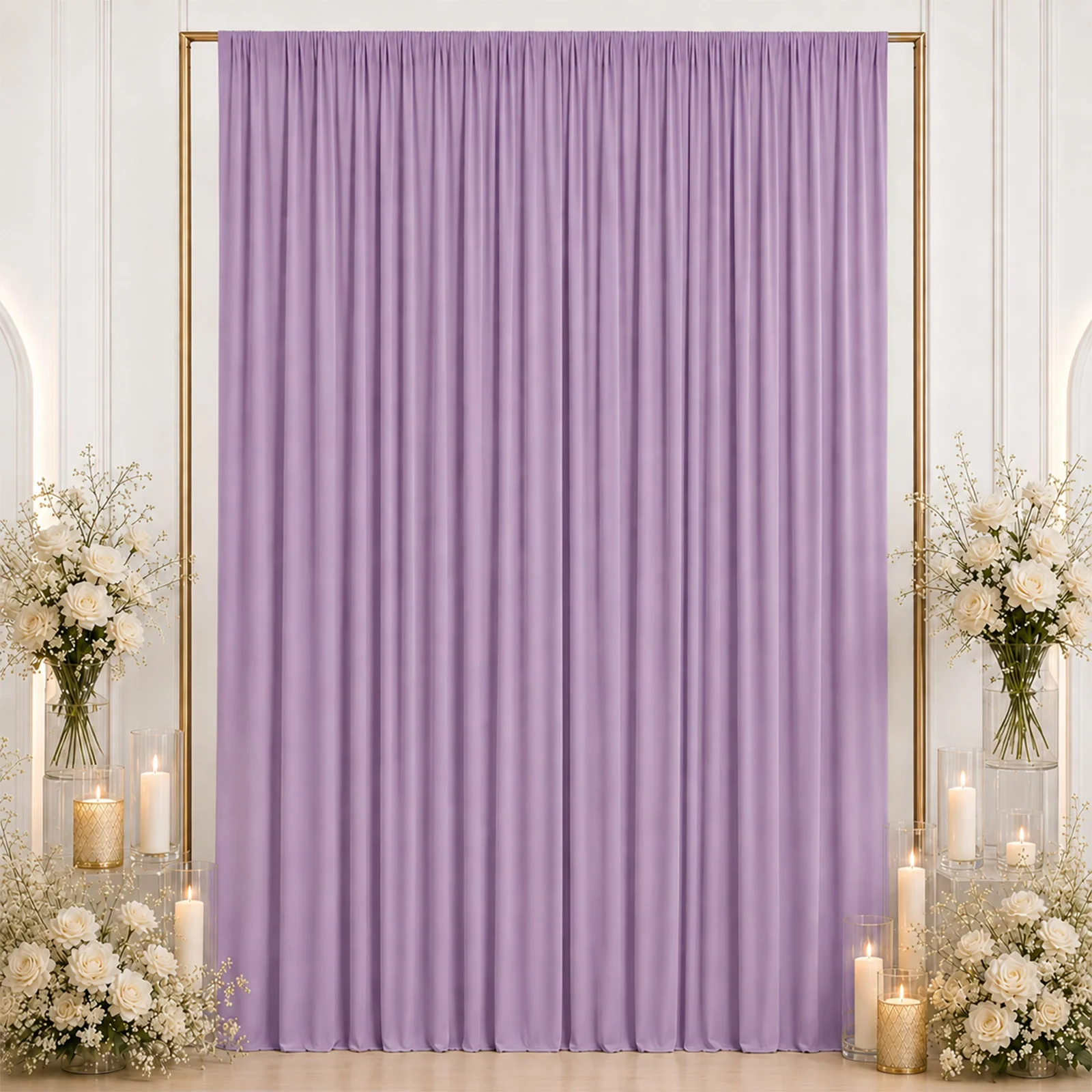 10ft x 12ft Spandex Backdrop Curtain Lavender Lilac, 4-Way Stretch Wrinkle-Free Photo Booth Backdrop with Rod Pockets for Wedding & Events - Image 3