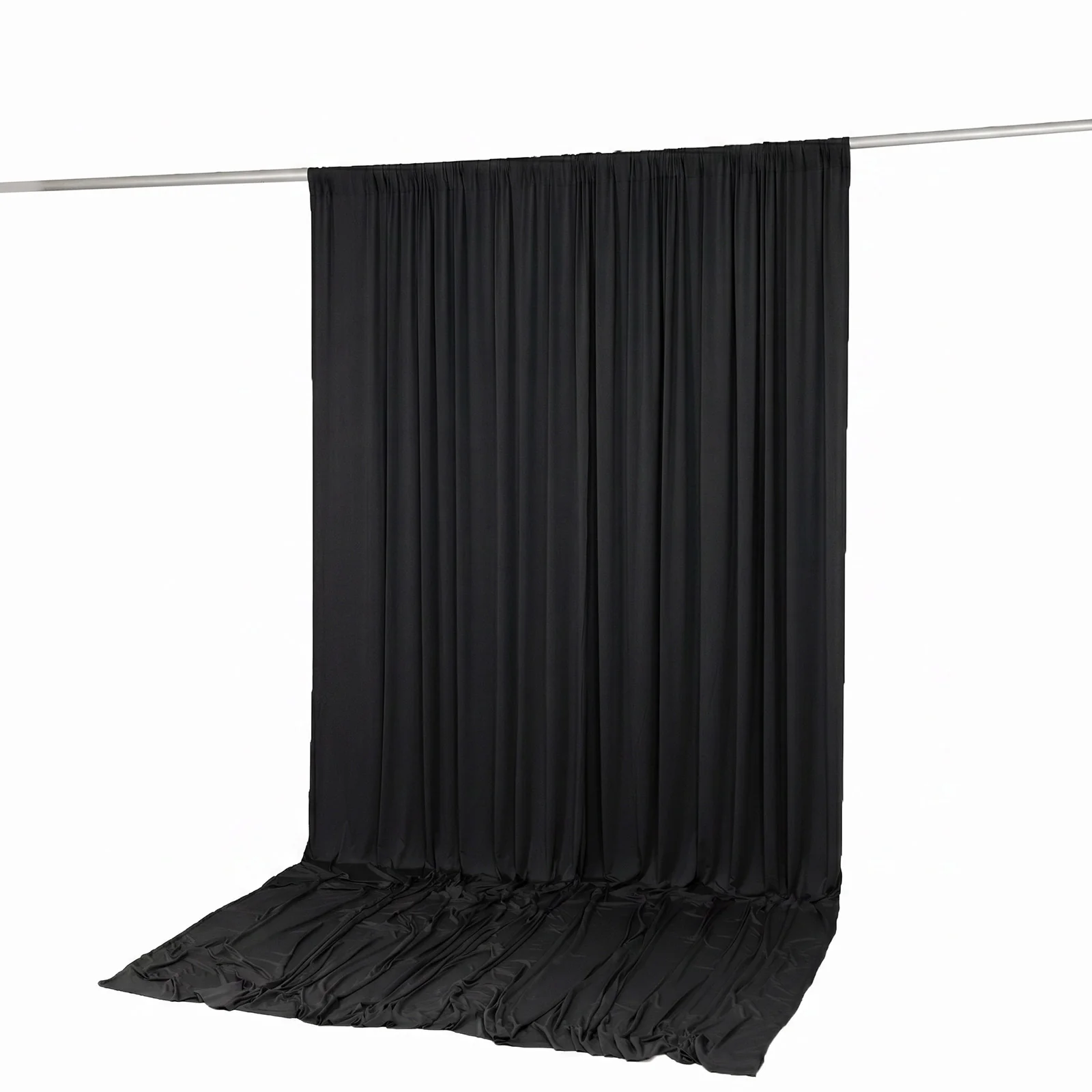 10ft x 12ft Spandex Backdrop Curtain Black, 4-Way Stretch Wrinkle-Free Photo Booth Backdrop with Rod Pockets for Wedding & Events - Image 5
