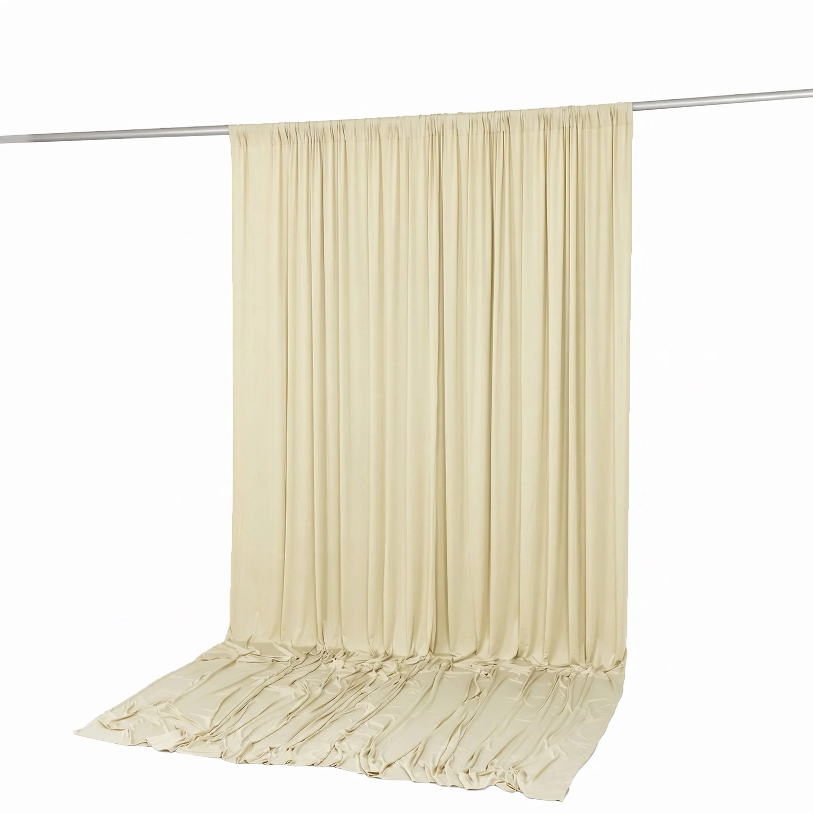 10ft x 12ft Spandex Backdrop Curtain Ivory, 4-Way Stretch Wrinkle-Free Photo Booth Backdrop with Rod Pockets for Wedding & Events - Image 5
