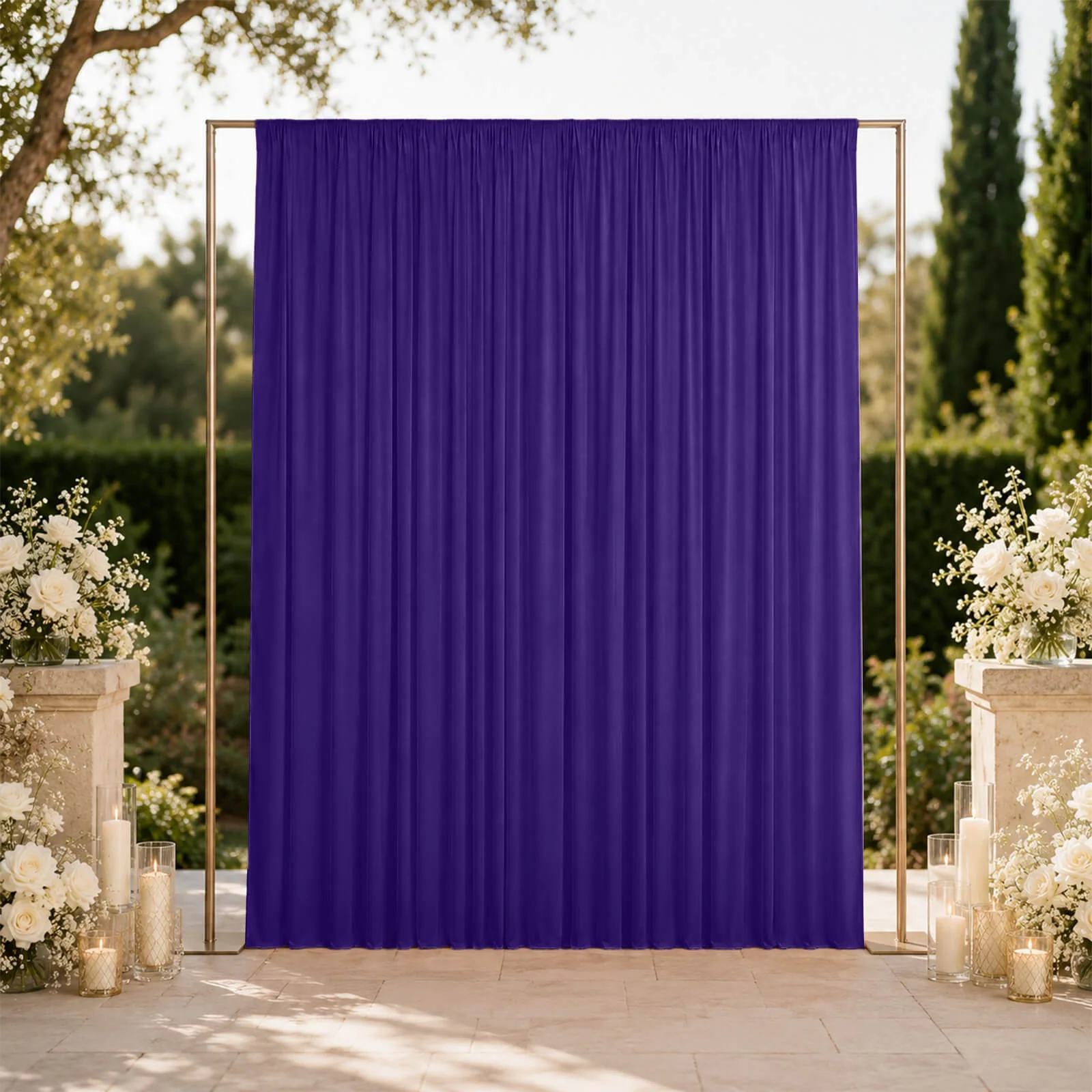 10ft x 12ft Spandex Backdrop Curtain Purple, 4-Way Stretch Wrinkle-Free Photo Booth Backdrop with Rod Pockets for Wedding & Events