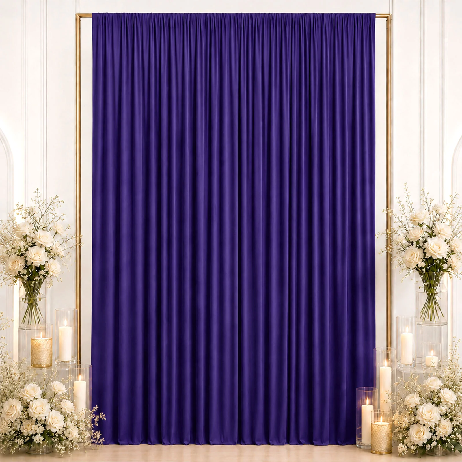 10ft x 12ft Spandex Backdrop Curtain Purple, 4-Way Stretch Wrinkle-Free Photo Booth Backdrop with Rod Pockets for Wedding & Events - Image 3