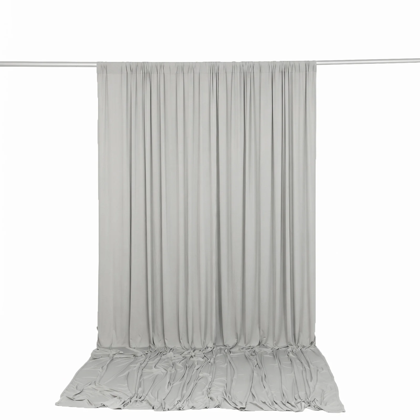 10ft x 12ft Spandex Backdrop Curtain Silver, 4-Way Stretch Wrinkle-Free Photo Booth Backdrop with Rod Pockets for Wedding & Events - Image 4
