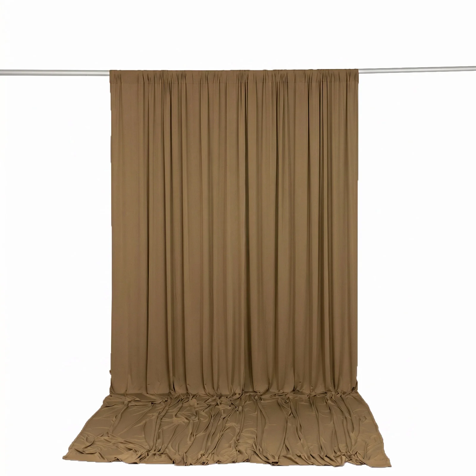 10ft x 12ft Spandex Backdrop Curtain Taupe, 4-Way Stretch Wrinkle-Free Photo Booth Backdrop with Rod Pockets for Wedding & Events - Image 4
