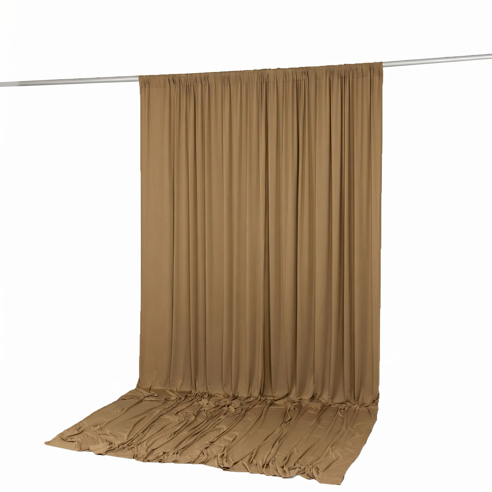 10ft x 12ft Spandex Backdrop Curtain Taupe, 4-Way Stretch Wrinkle-Free Photo Booth Backdrop with Rod Pockets for Wedding & Events - Image 5