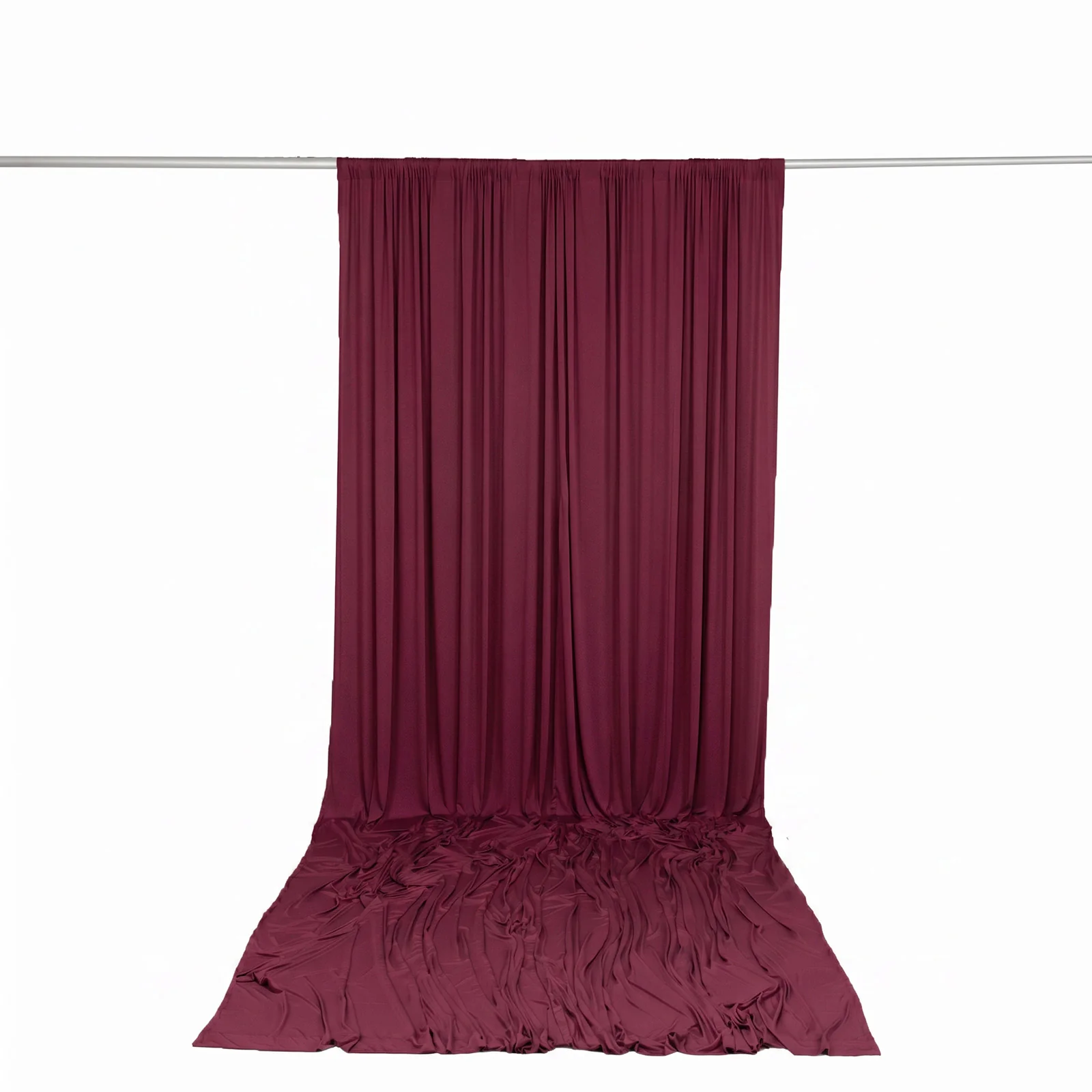 10ft x 14ft Spandex Backdrop Curtain Burgundy, 4-Way Stretch Wrinkle-Free Photo Booth Backdrop with Rod Pockets for Wedding & Events - Image 4