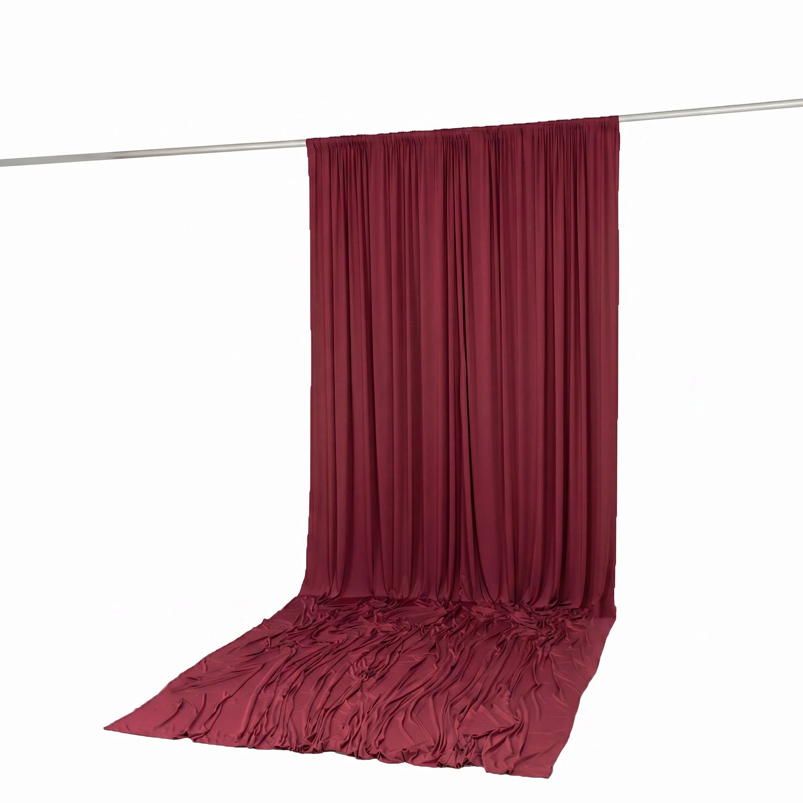 10ft x 14ft Spandex Backdrop Curtain Burgundy, 4-Way Stretch Wrinkle-Free Photo Booth Backdrop with Rod Pockets for Wedding & Events - Image 5